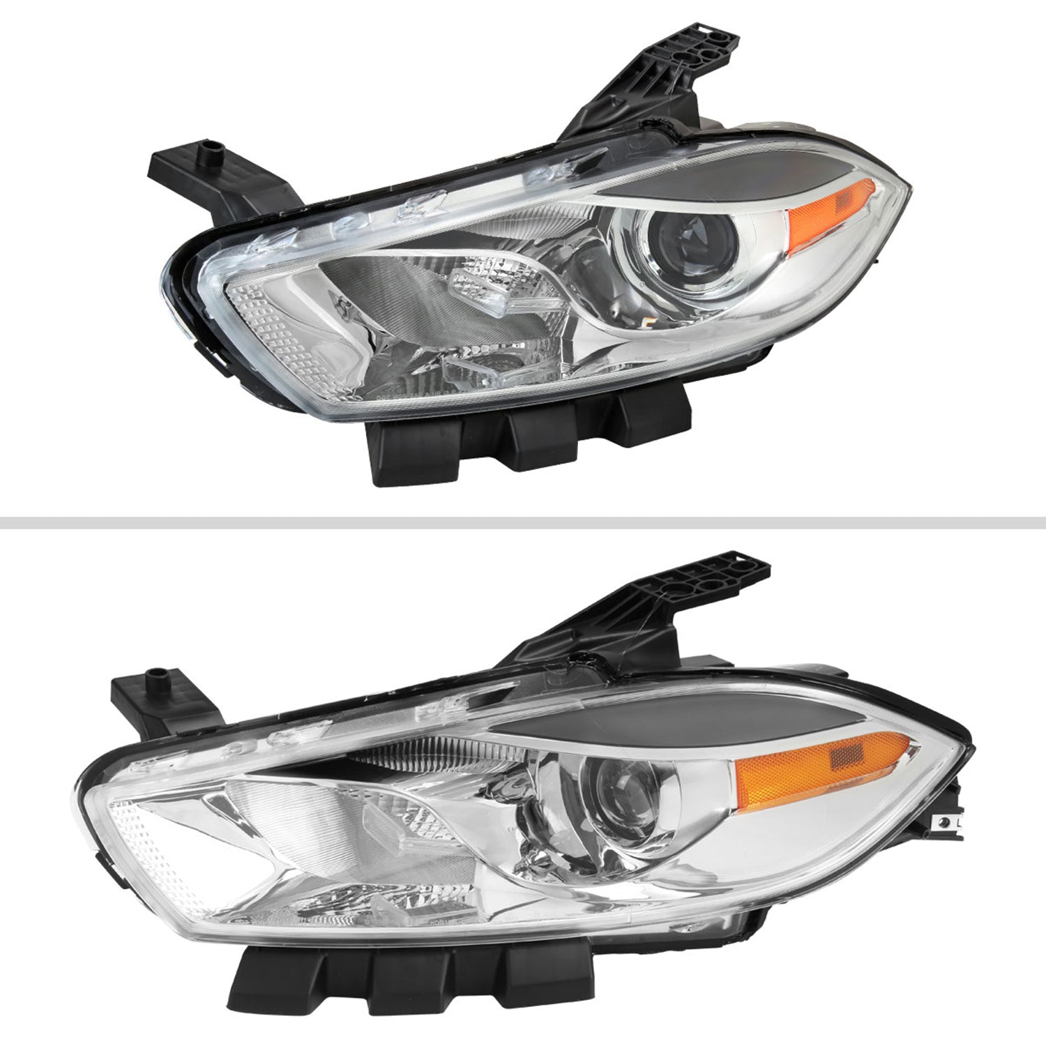 2013-2016 Dodge Dart Factory Headlights w/Projector High/Low Beam Chrome/Clear
