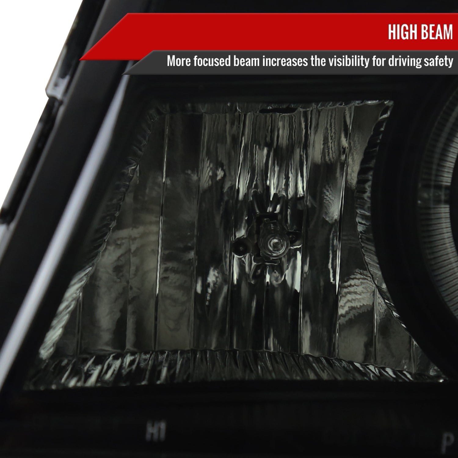 1998-2000 Ford Ranger Halo Projector Headlights Black Housing/Smoke Lens