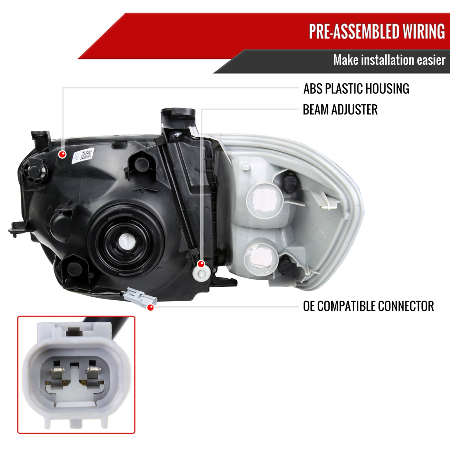 2005-2006 Toyota Tundra/05-2007 Sequoia Headlights Corner Lamps Amber & Smoke