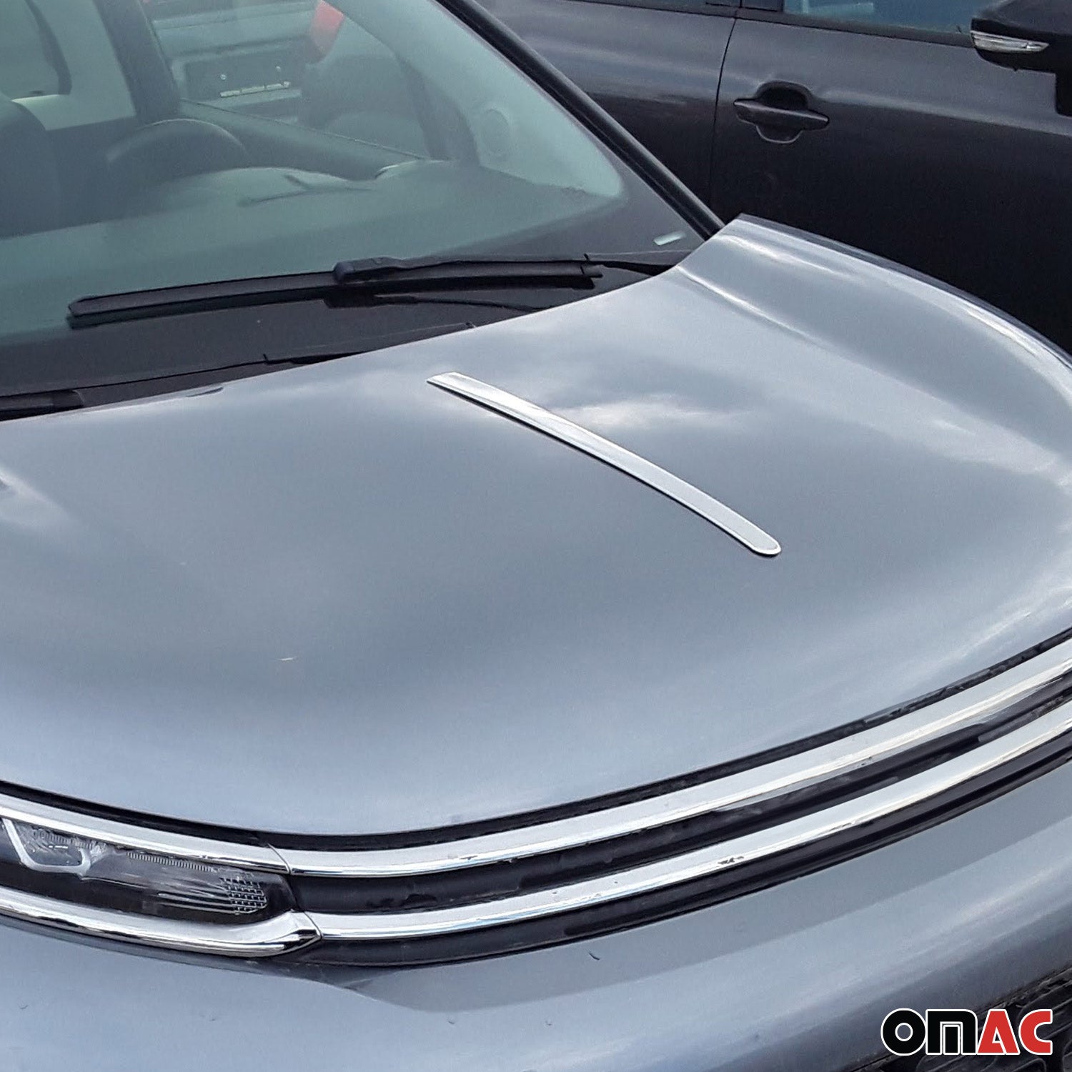 2016-2021 Hyundai Tucson Front Hood Bonnet Strip Styling Trim Stainless Steel Silver