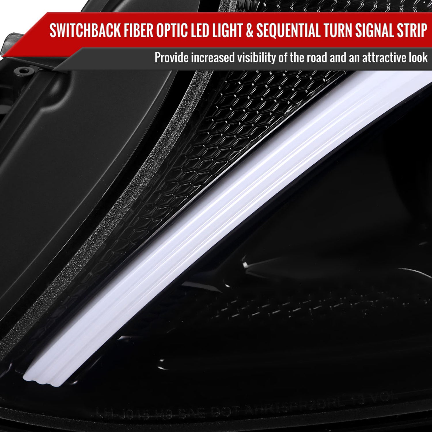 2015-2018 Mercedes-Benz C-Class W205 Signal Projector Headlights Jet Black