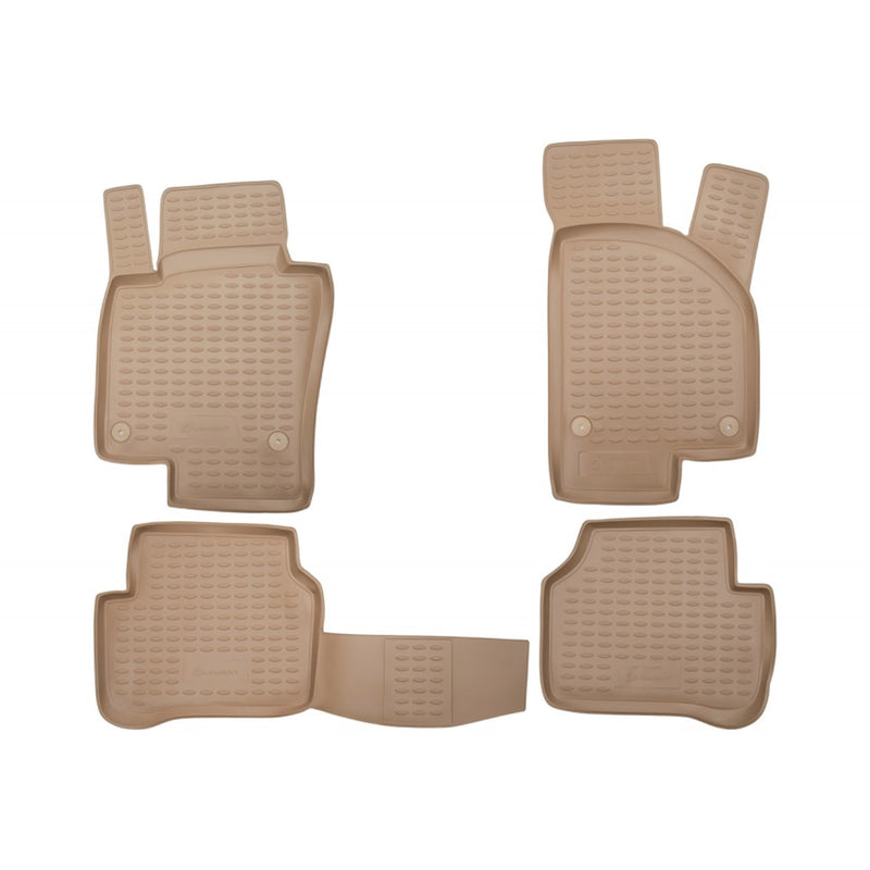 2009-2017 VW CC OMAC Floor Mats Liner Beige TPE All-Weather 4 Pcs