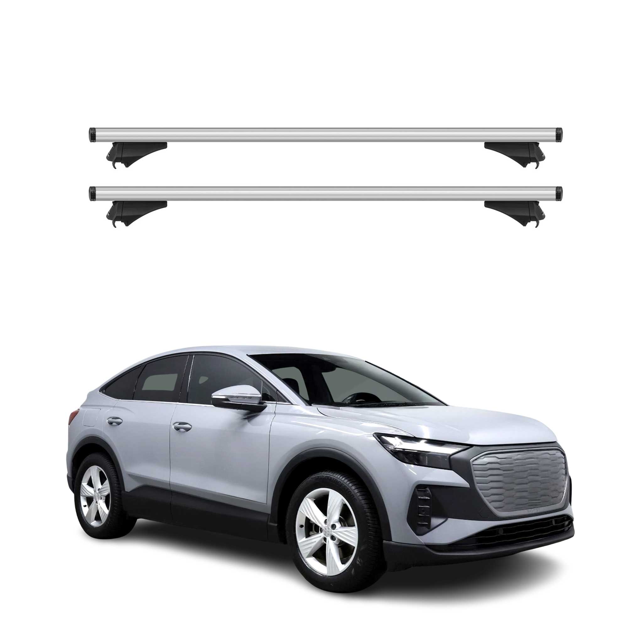 Cross Bars Roof Racks Carrier Aluminium for Audi Q4 e-tron 2022-2025 Silver 2Pcs
