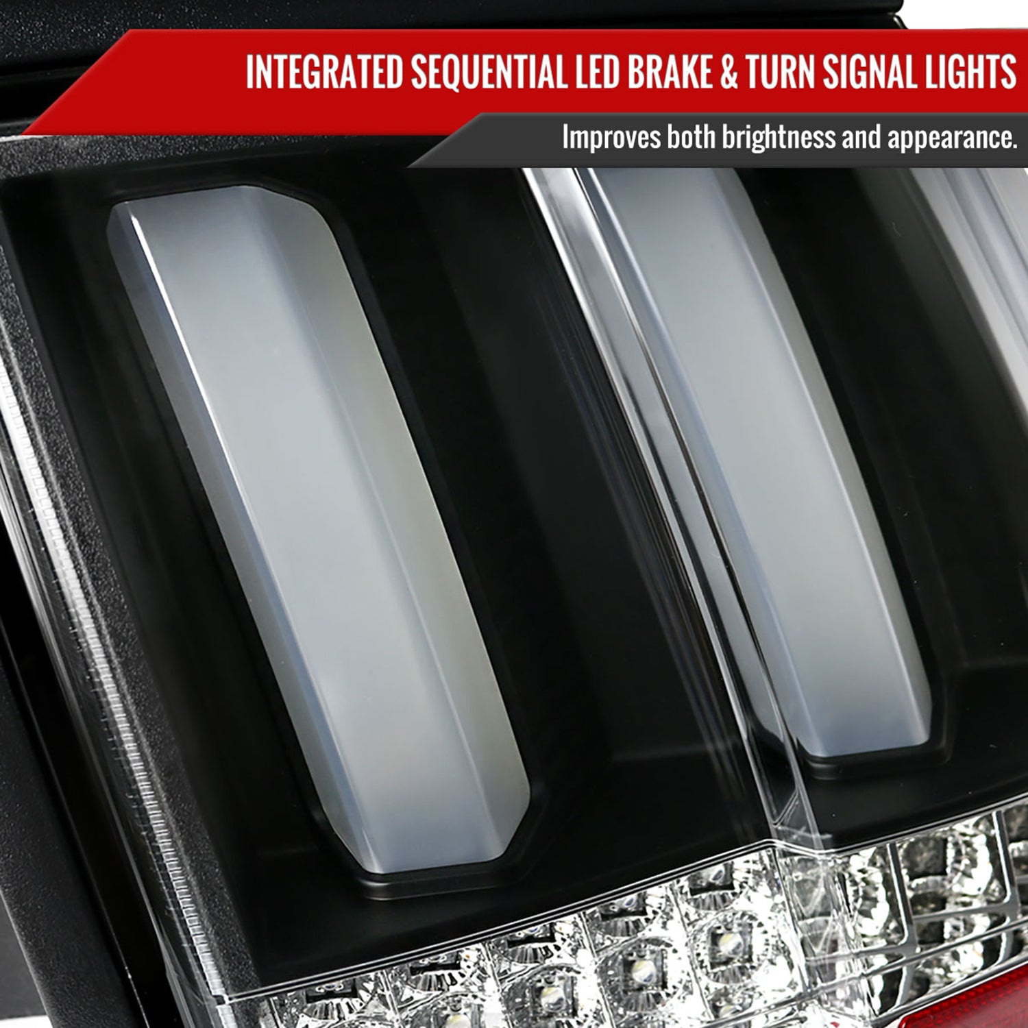1999-2004 Ford Mustang Sequential LED Tail Lights Matte Black/Clear Lens