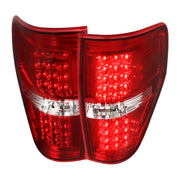 2009-2014 Ford F-150 LED Tail Lights - OZ Chrome Housing/Red Clear Lens