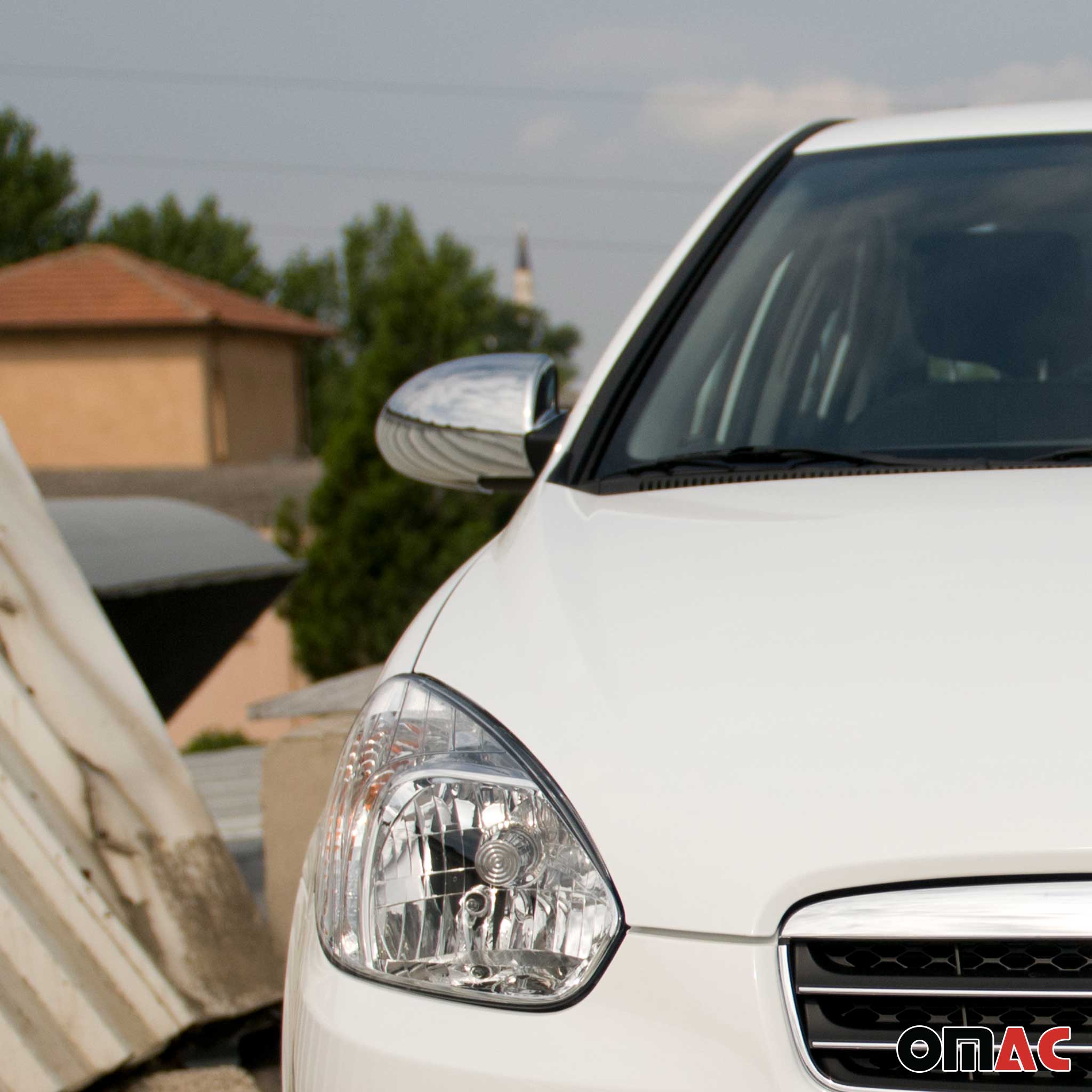 2006-2011 Hyundai Accent 3.gen Sedan Side Mirror Cover Caps Chrome Silver 2 Pcs