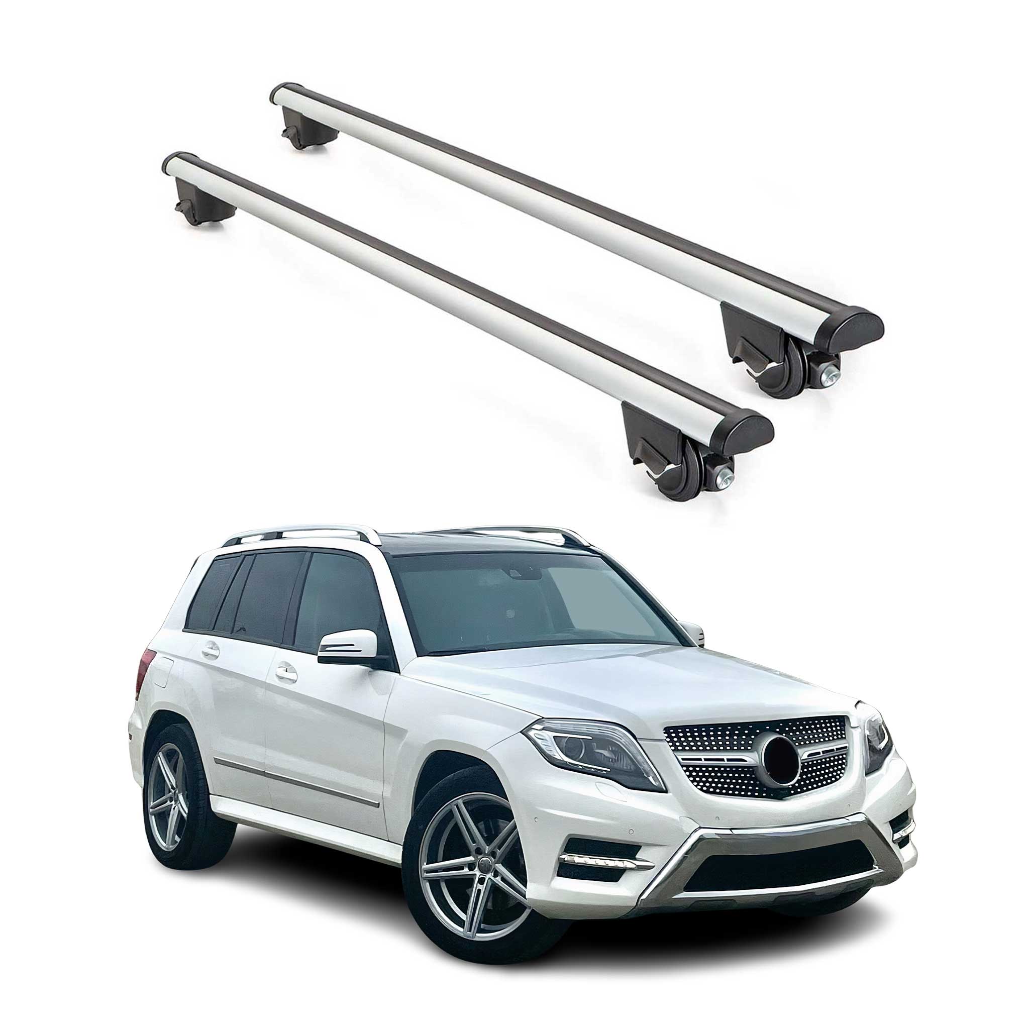 2009-2015 Mercedes GLK Class X204 Roof Rack Cross Bars Silver