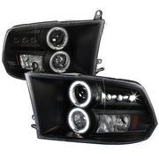 2009-2018 Dodge RAM 1500 / RAM 2500 3500 Dual Halo Headlights Matte Black