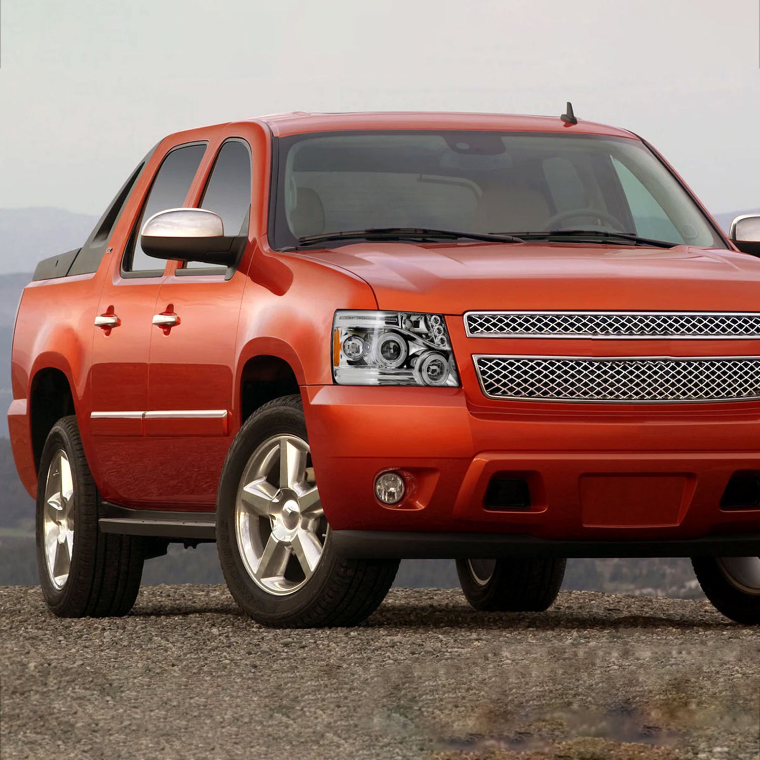 2007-2013 Chevy Avalanche/ 07-2014 Tahoe Suburban Dual Halo Headlights Chrome