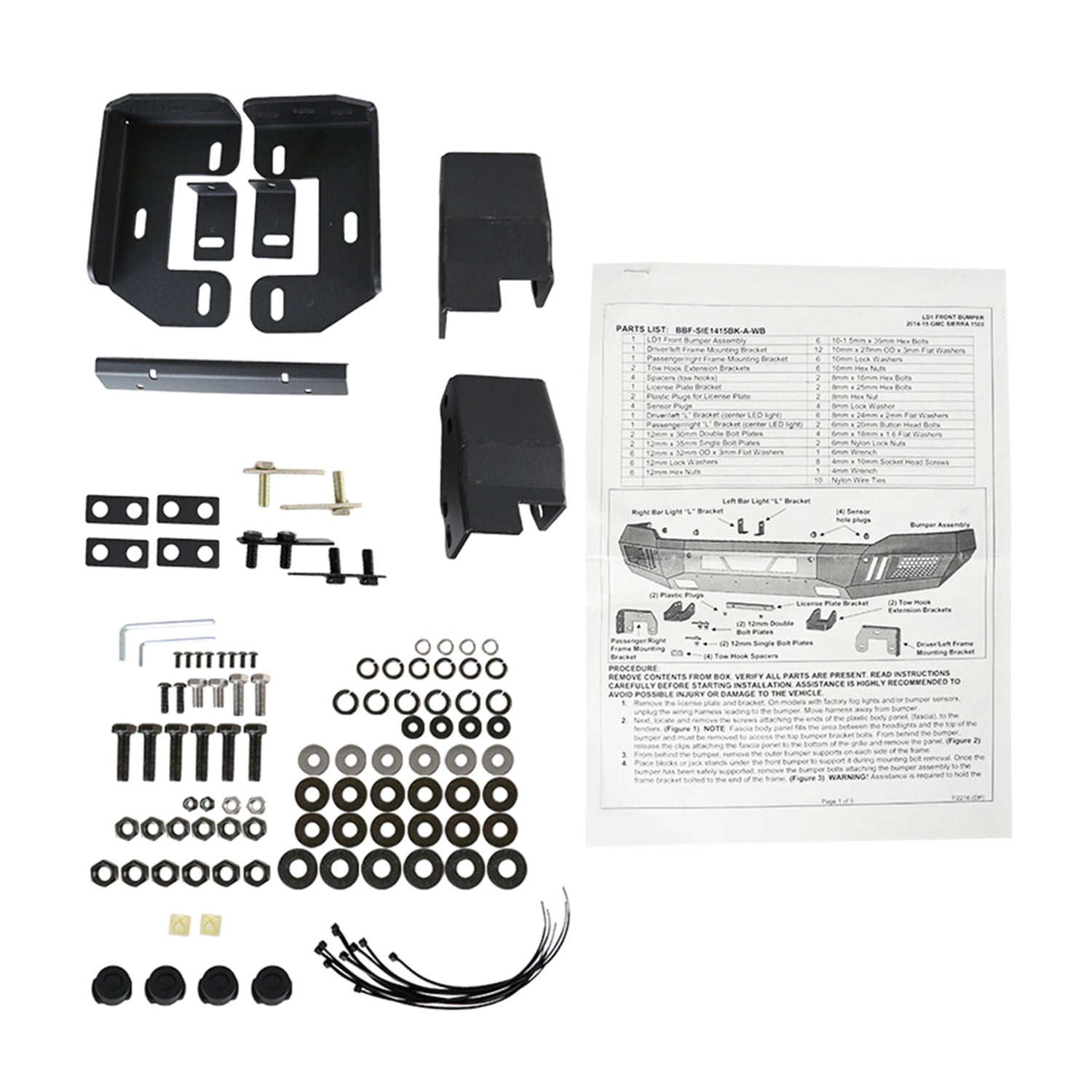 2014-2015 GMC Sierra 1500 Heavy Duty Steel Front Bumper & LED Light Ports