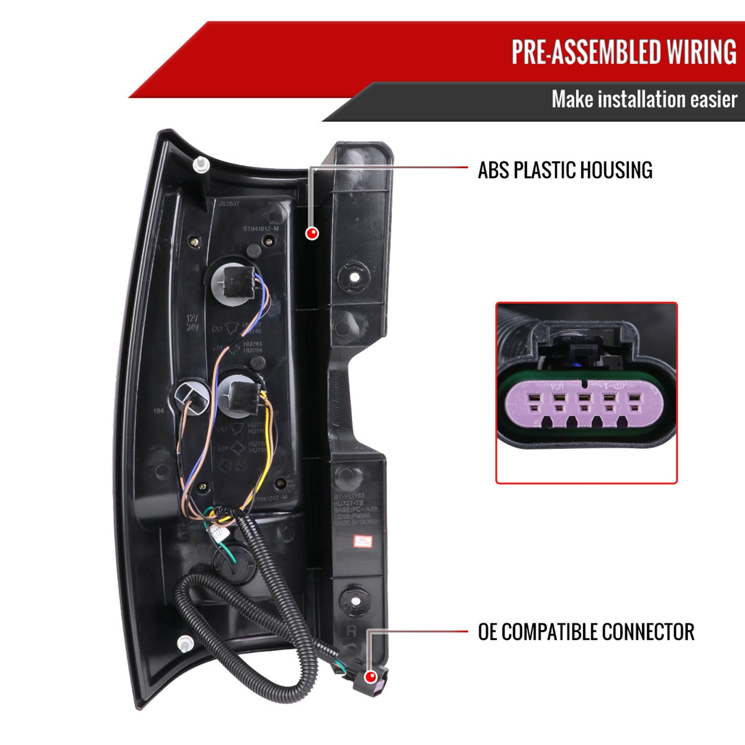 2007-2014 Chevy Tahoe/Suburban LED Tail Lights Matte Black/Clear Lens