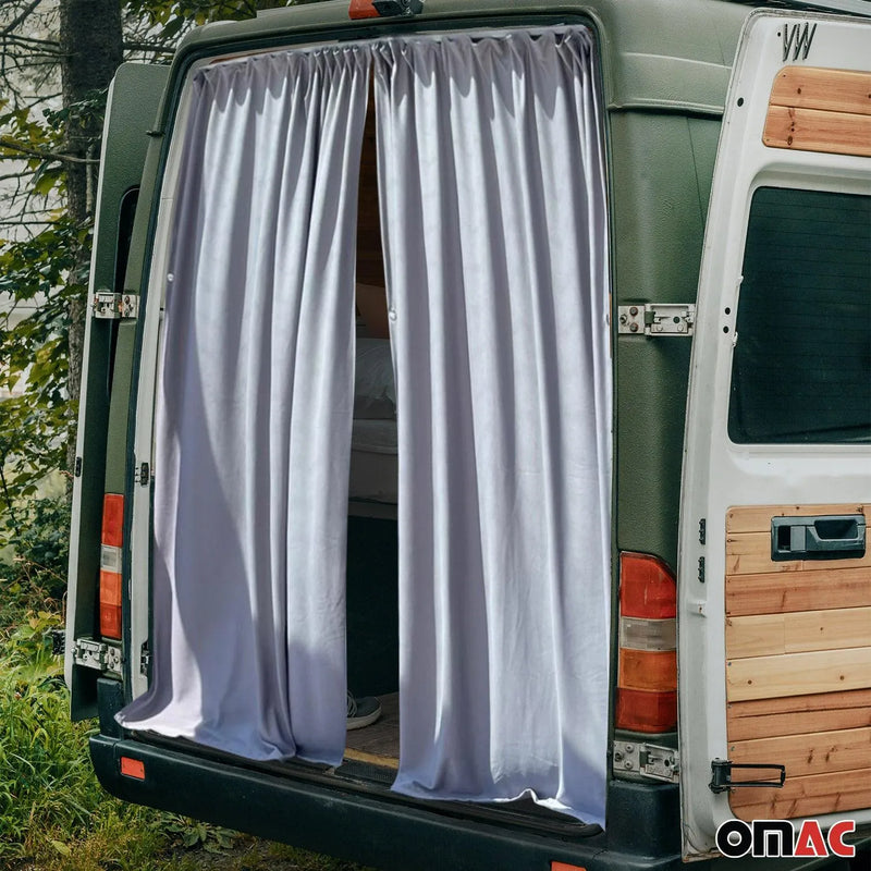 RAM ProMaster Trunk Tailgate Curtains Gray 2 Privacy Curtains