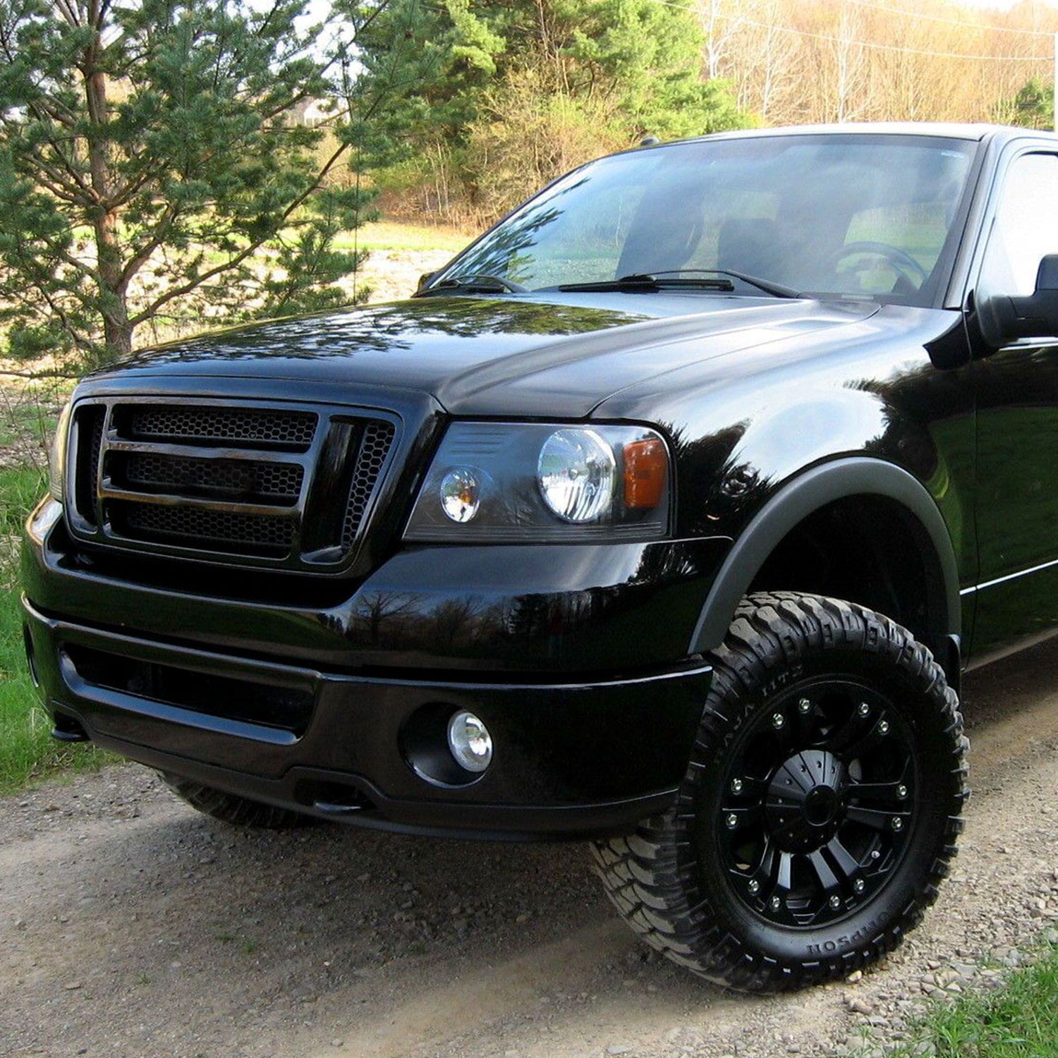 2004-2008 Ford F-150/ 2006-2008 Lincoln Mark LT Factory Headlights Matt Black