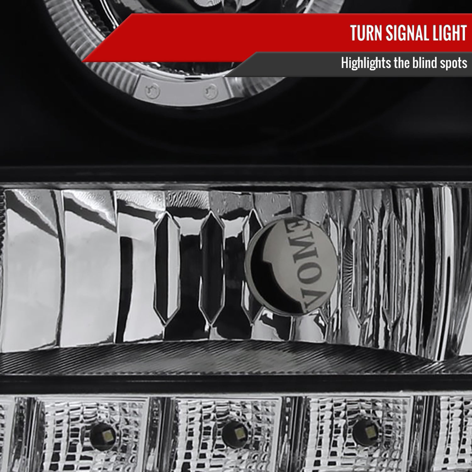 2007-2014 GMC Sierra SMD Dual Halo Projector Headlights Matte Black/Clear Lens