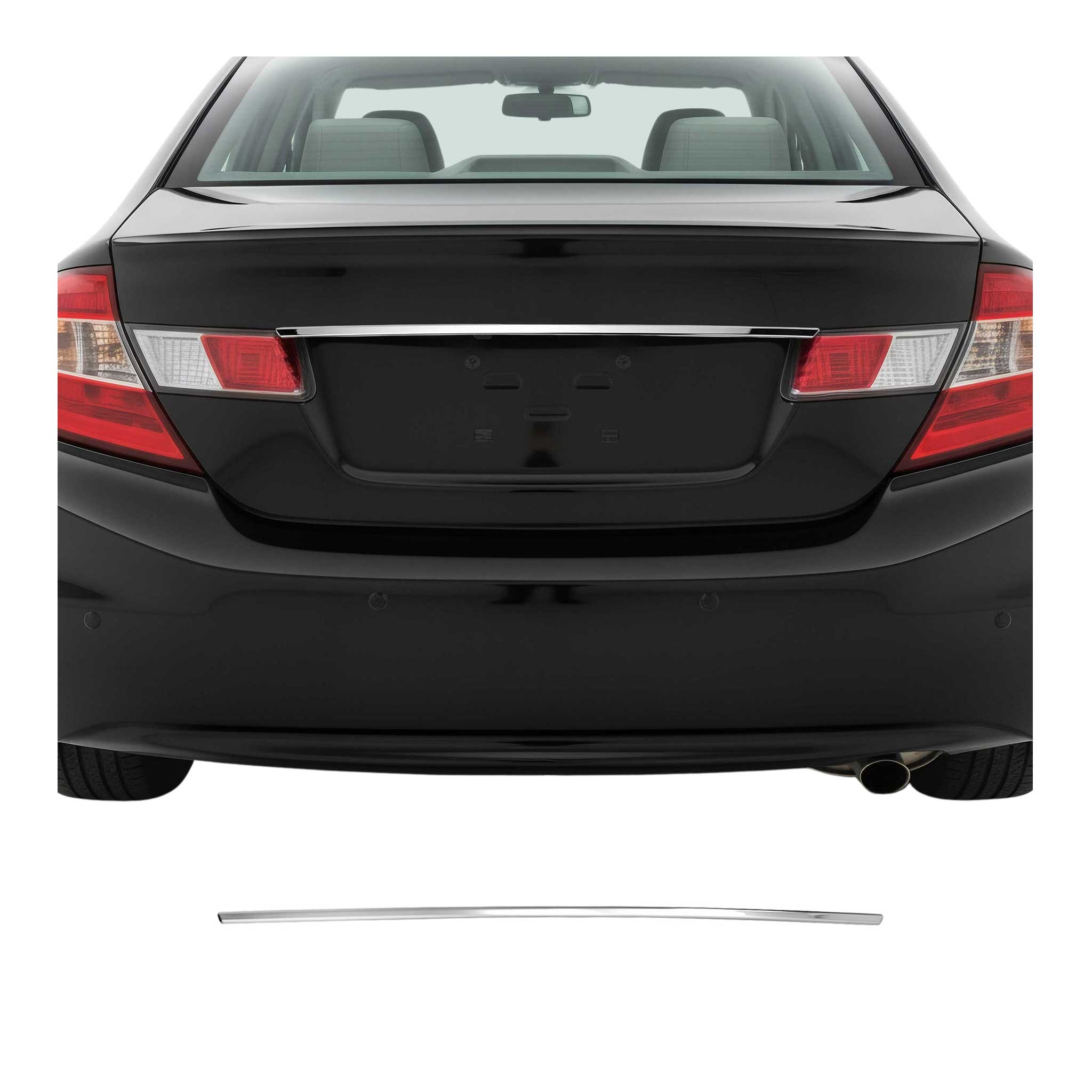 2012-2015 Honda Civic Rear Trunk Tailgate Door Handle Cover Silver 1Pc Stainless Steel