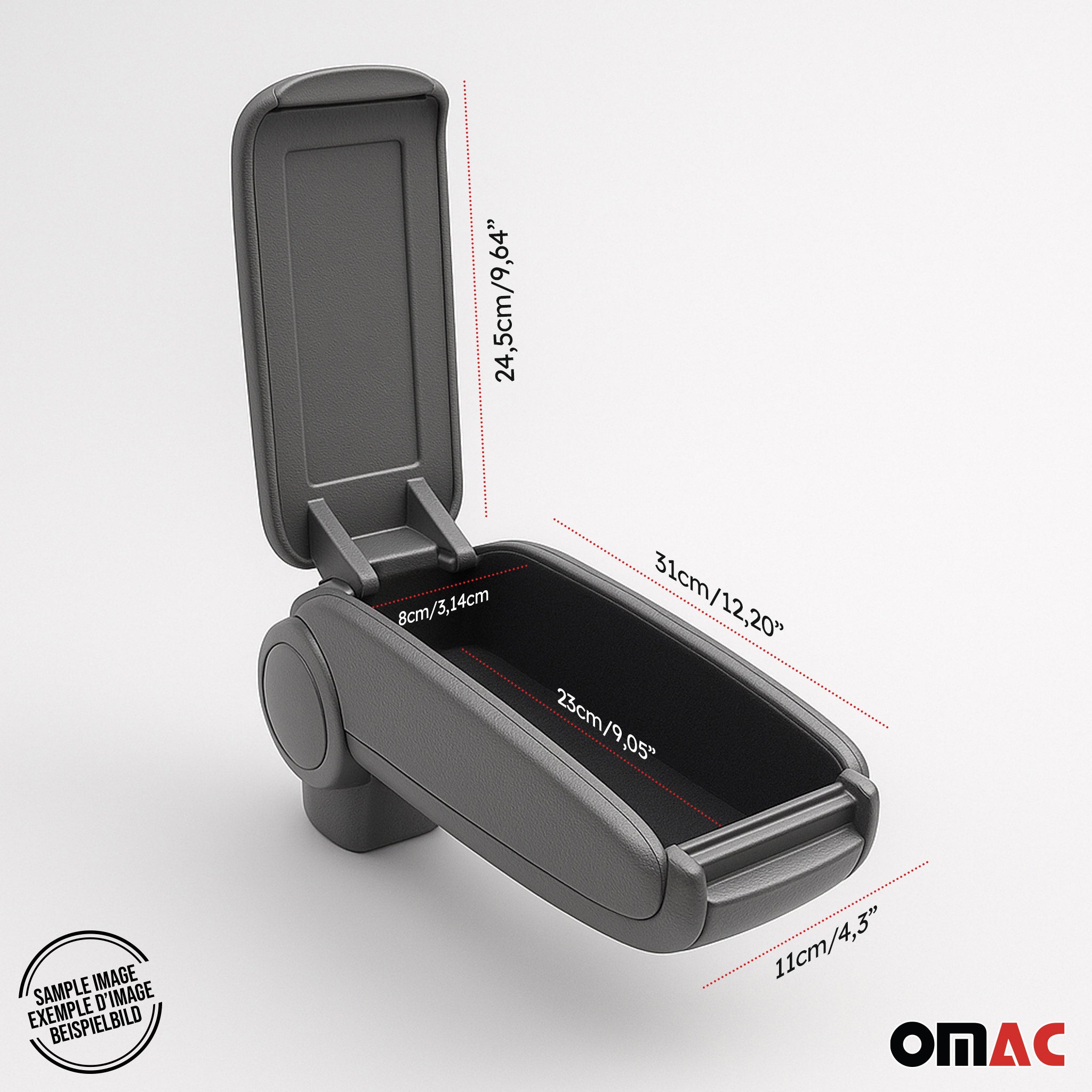 2011-2017 Nissan Juke Gray Center Console Armrest Plastic PU Leather 1Pc