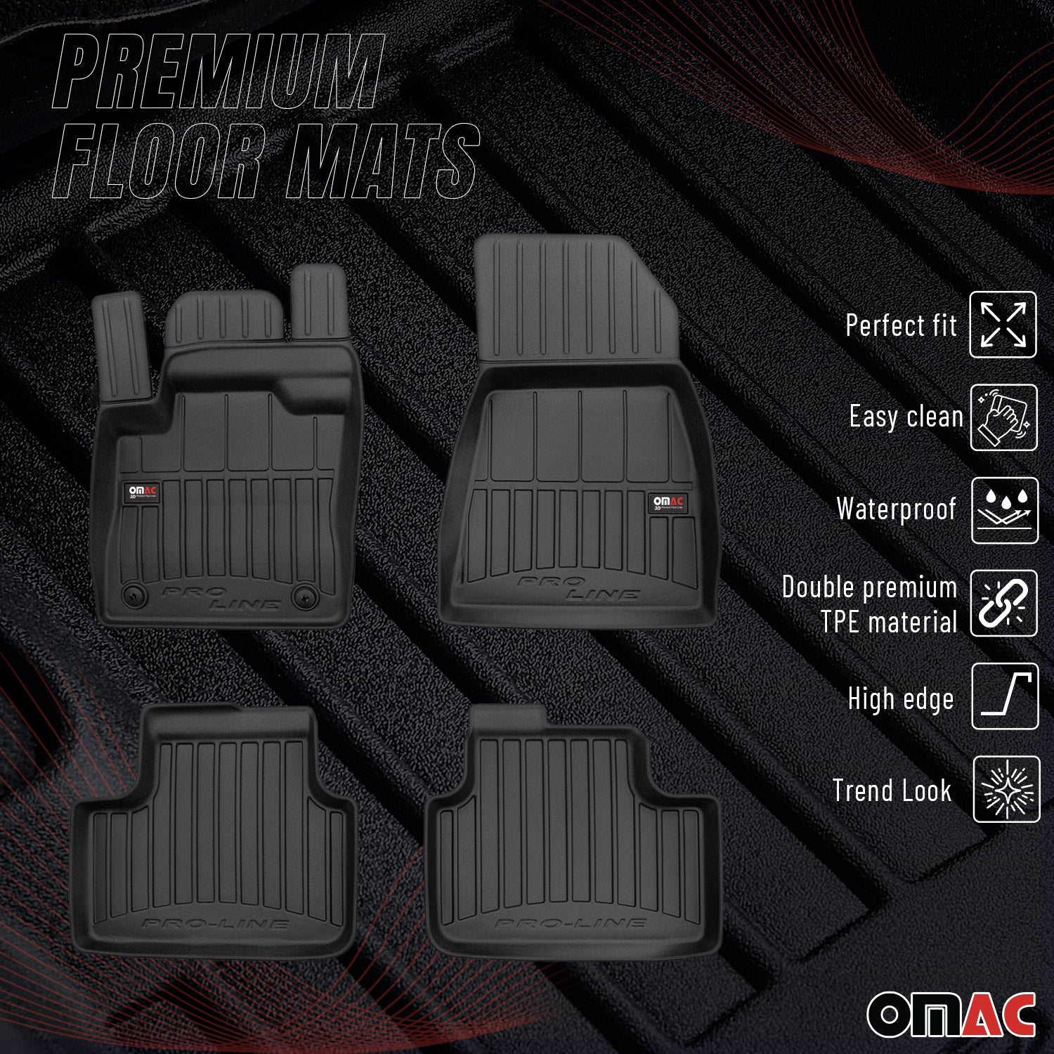2019-2026 Volvo XC40 Recharge Premium Floor Mats Liners Full Set All Weather Heavy Duty