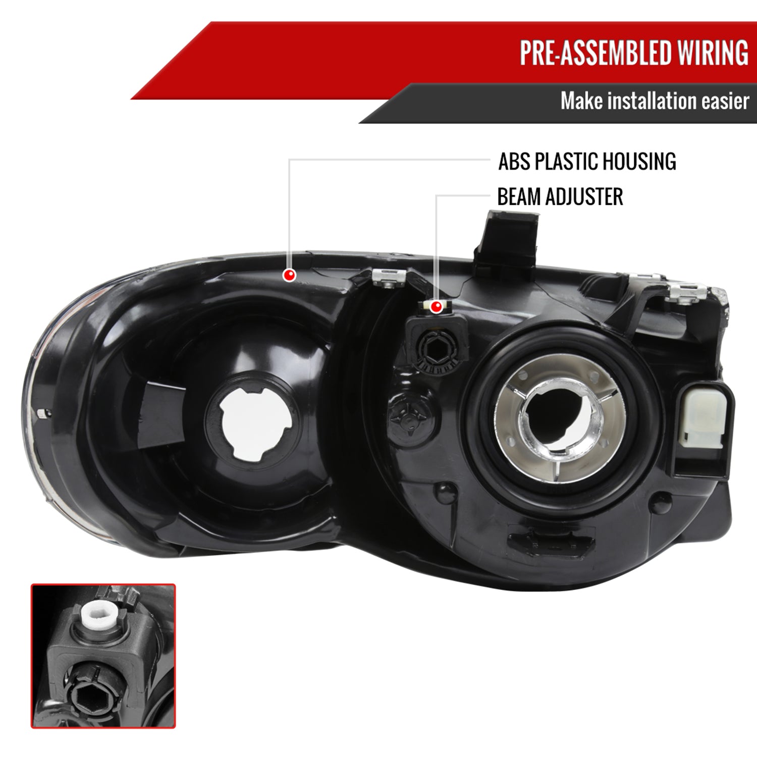 2005-2007 Chrysler Town & Country Factory Replacement Headlights Matt Black