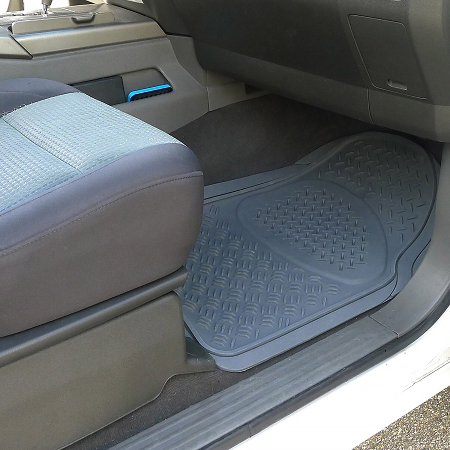 Universal fit Rubber NonSlip Car Floor Mats Liner All Weather 4Pcs Gray