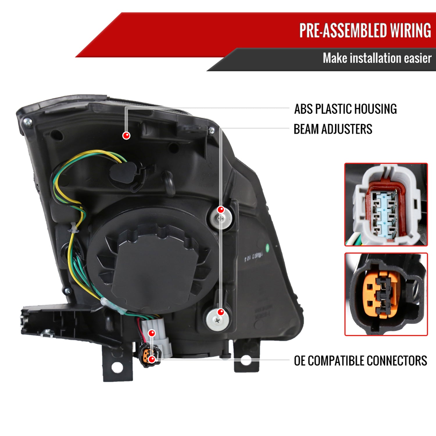 2006-2009 Nissan 350Z SMD LED Light Strip Projector Headlights Chrome/Smoke