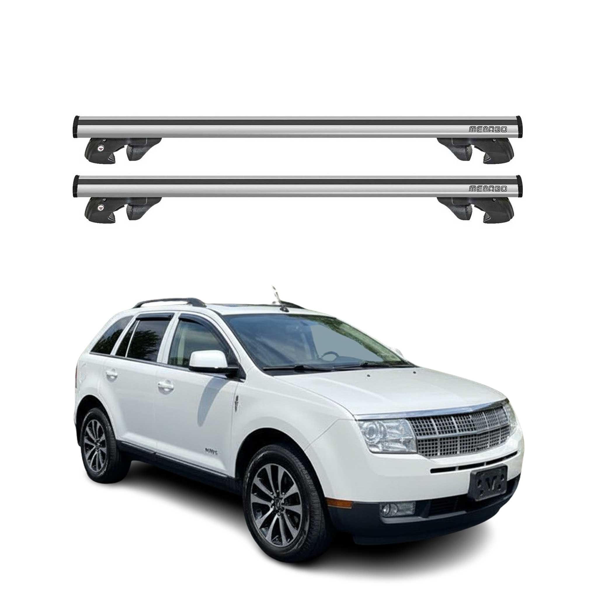 2007-2015 Lincoln MKX Roof Rack Cross Bars Silver