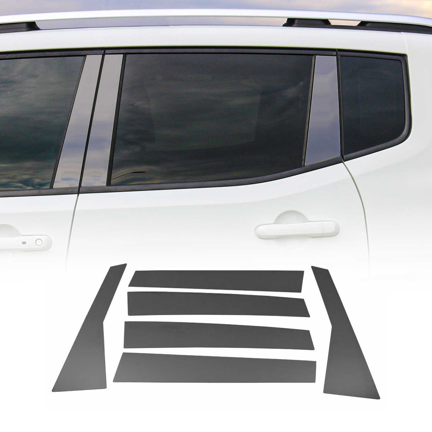 2012-2016 Honda CR-V Window B Pillar Posts Door Trim Cover Stainless Steel Dark 6x
