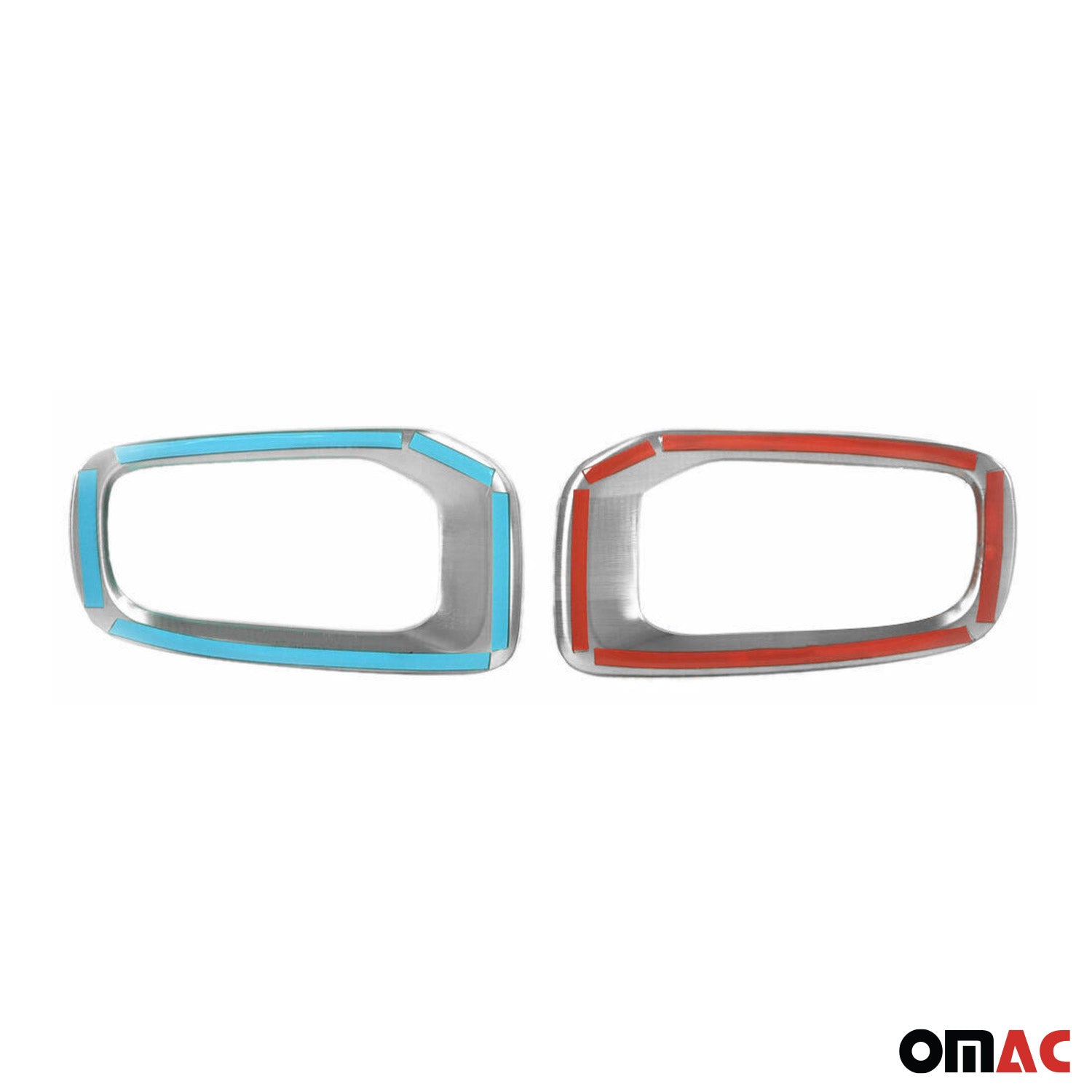 2015-2018 Jeep Renegade Fog Light Lamp Bezel Cover Brushed Steel Silver 2Pcs