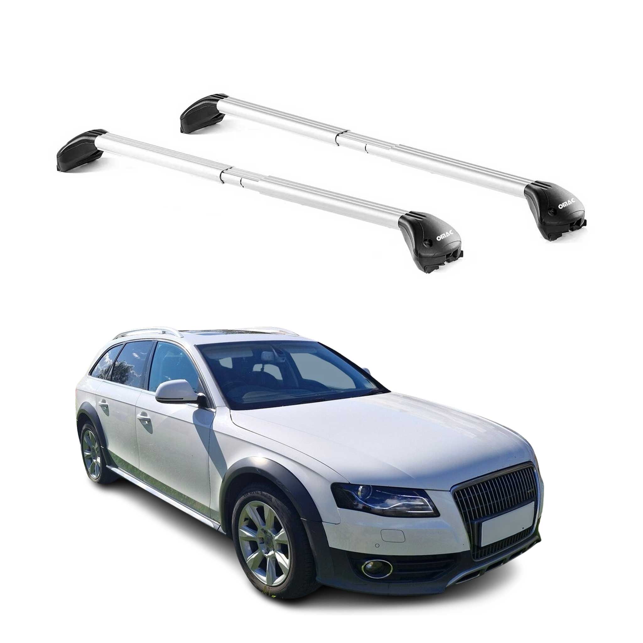 2006-2016 Audi A4 Allroad Roof Rack Cross Bars Silver