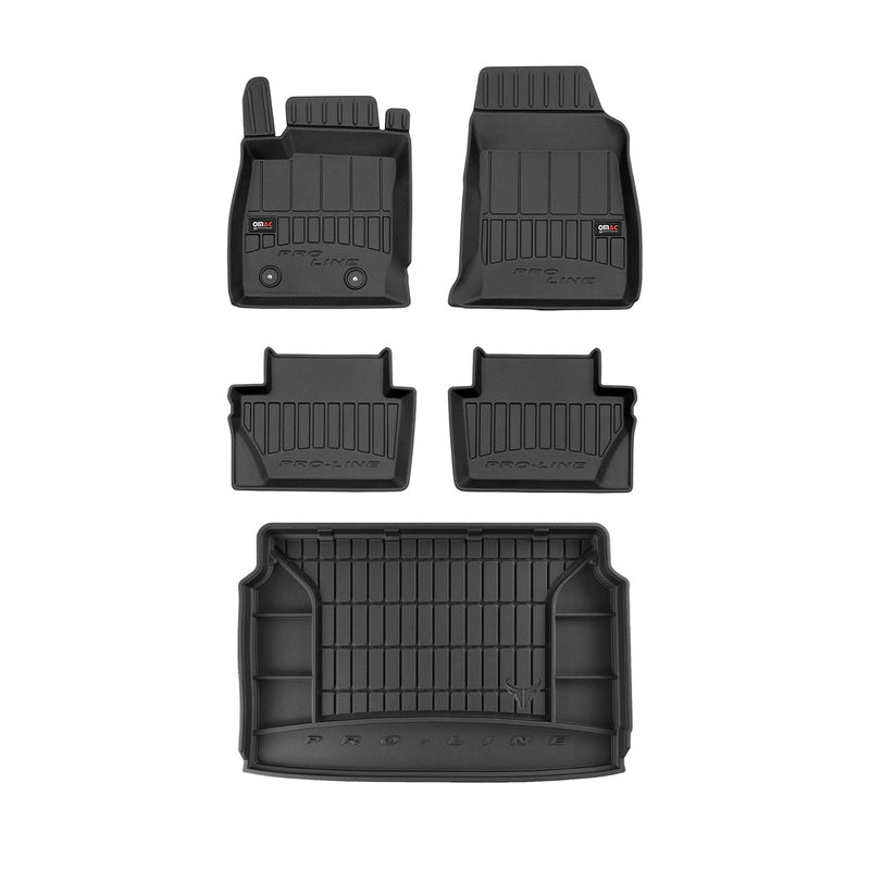 2018-2022 Ford EcoSport Premium Floor Mats & Cargo Liner Full Set All Weather Heavy Duty Black