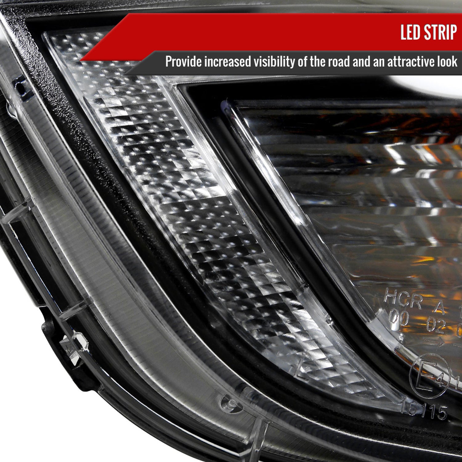 2010-2013 Hyundai Tucson Projector Headlights LED Light Strip Matt Black/Clear