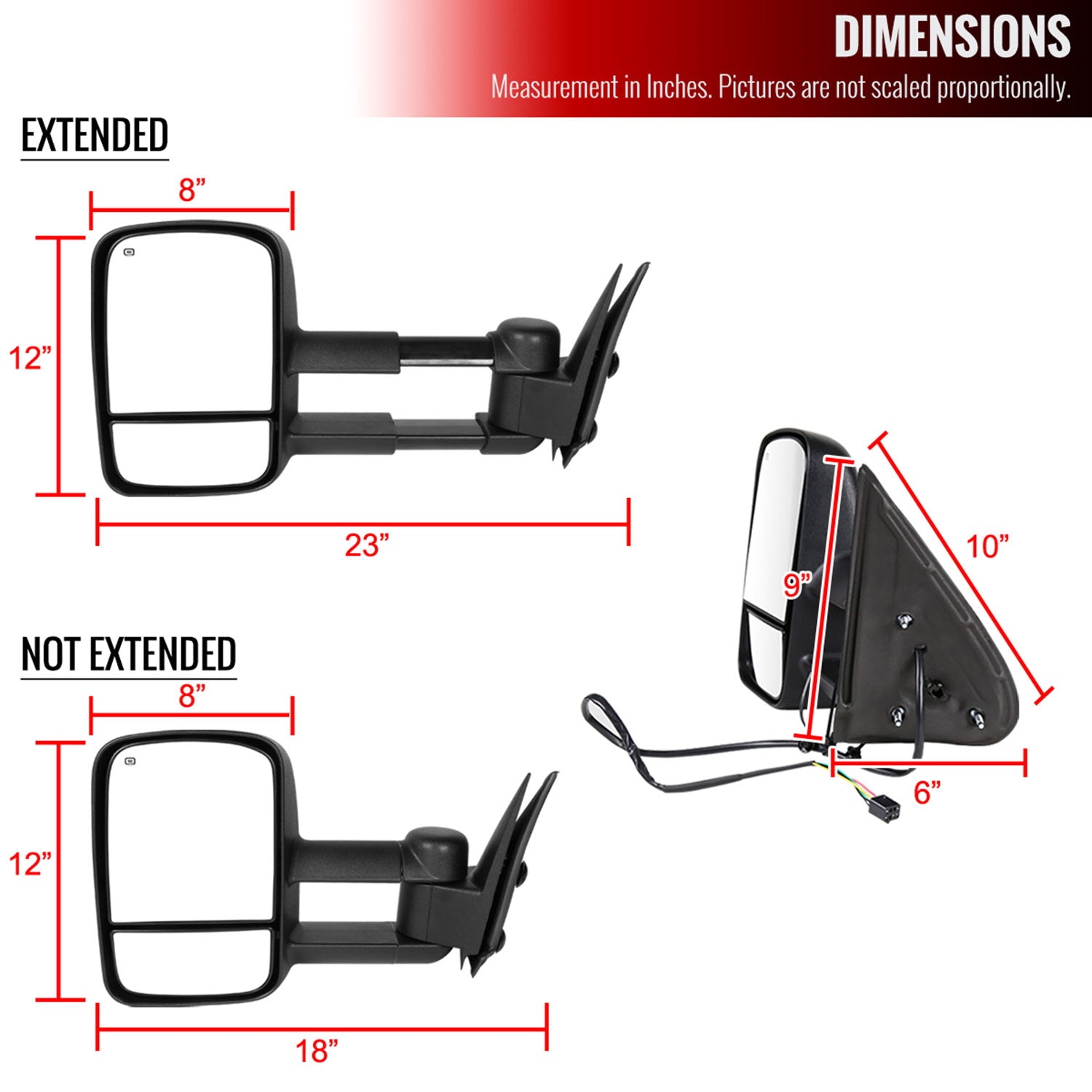 1999-2002 Chevy Silverado/Suburban/Sierra/Yukon XL Heated Towing Mirrors