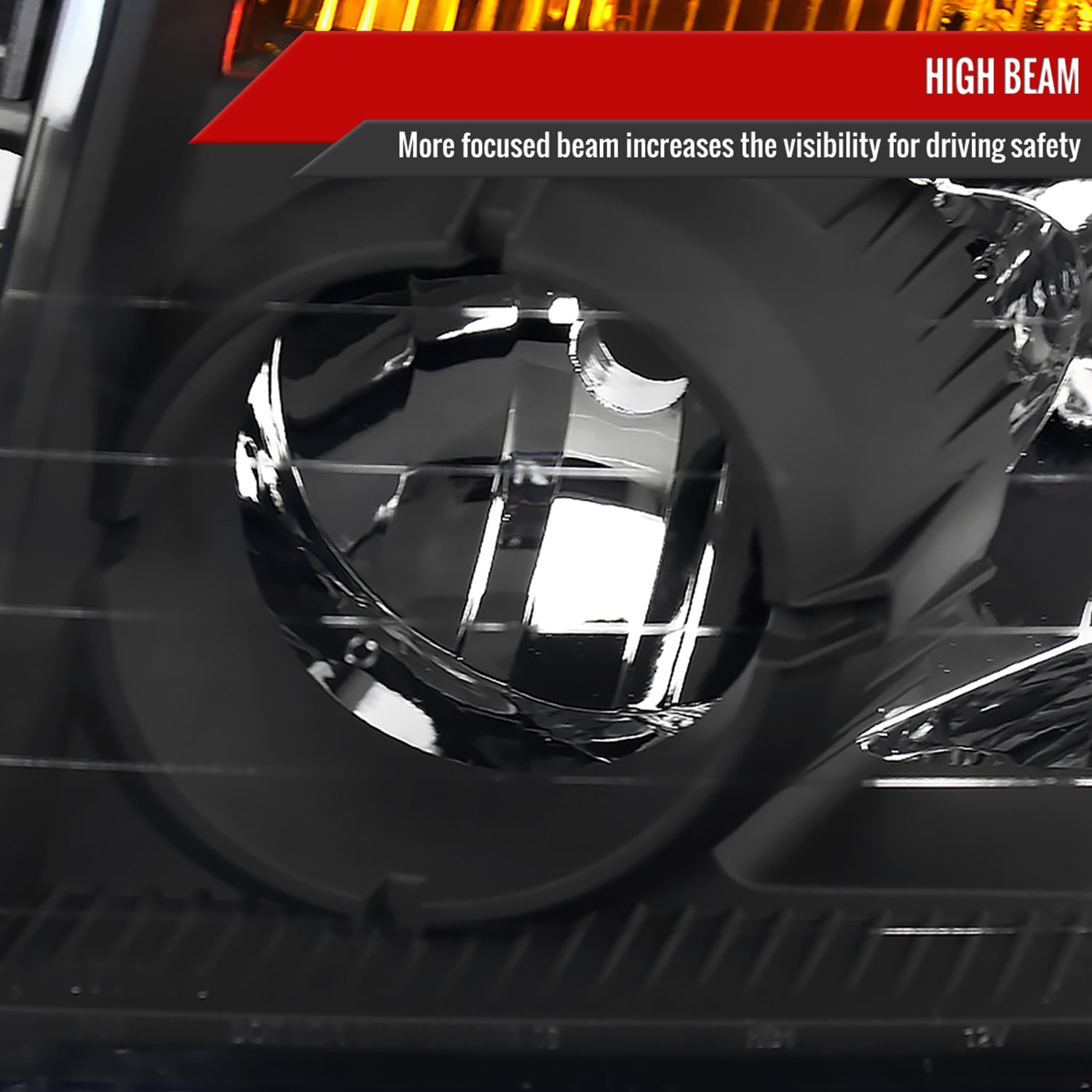 2004-2015 Nissan Titan/ 04-2007 Armada Factory Headlights Amber Reflectors Black