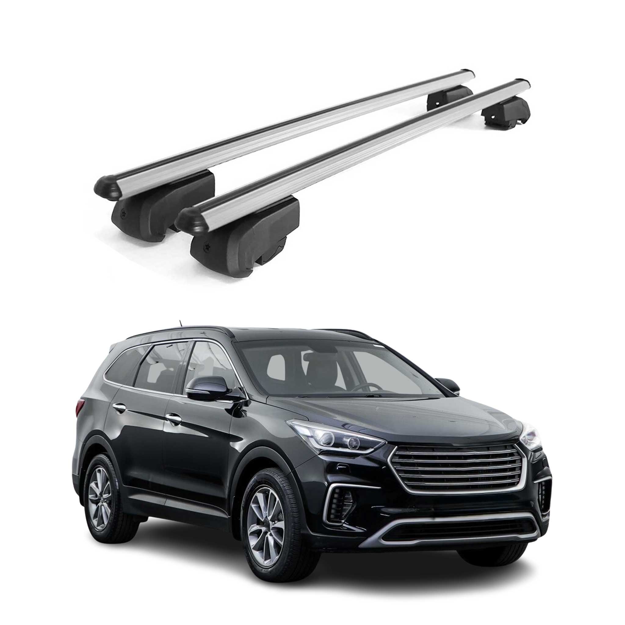 Roof Racks Carrier for Hyundai Santa Fe Sport / Santa Fe LWB 2013-18 Gray 2Pcs