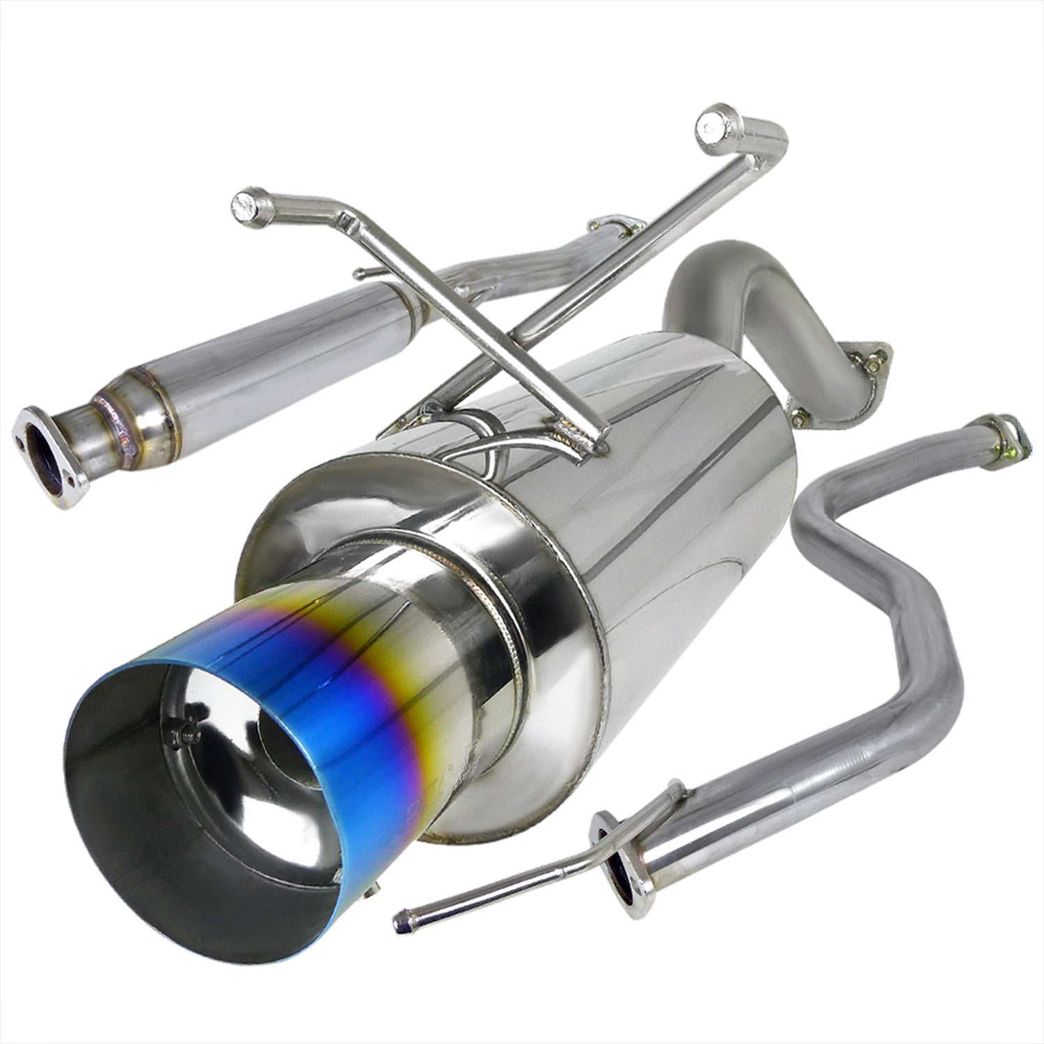 1992-1995 Honda Civic Hatchback T-304 Steel N1 Catback Exhaust Burnt Tip
