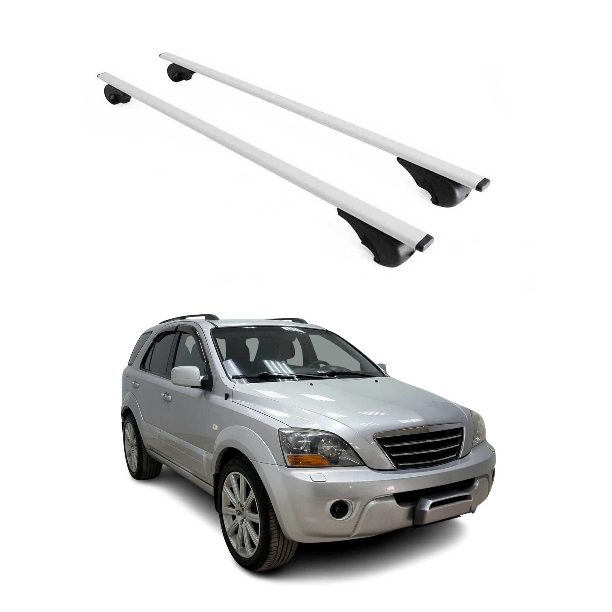 2003-2009 Kia Sorento Roof Rack Cross Bars Silver