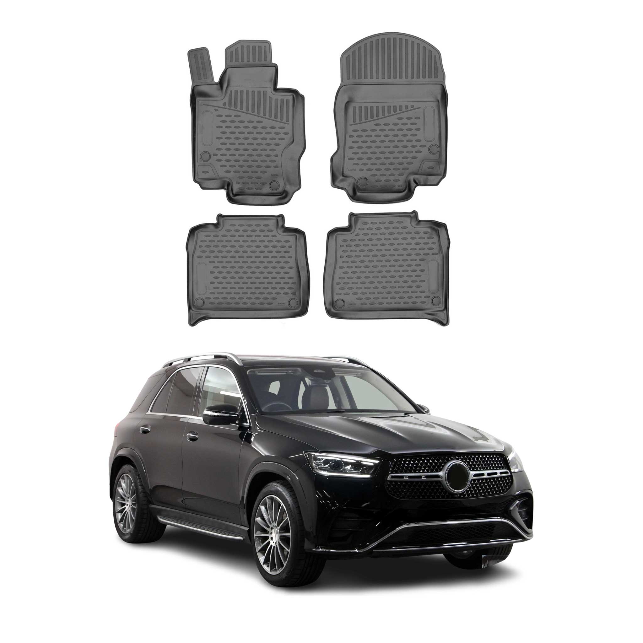 2020-2026 Mercedes GLE Class V167 Floor Mats Liners Full Set All Weather Black