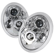 2002-2008 Mini Cooper R50 R53 R52 Single Halo Projector Headlights Chrome