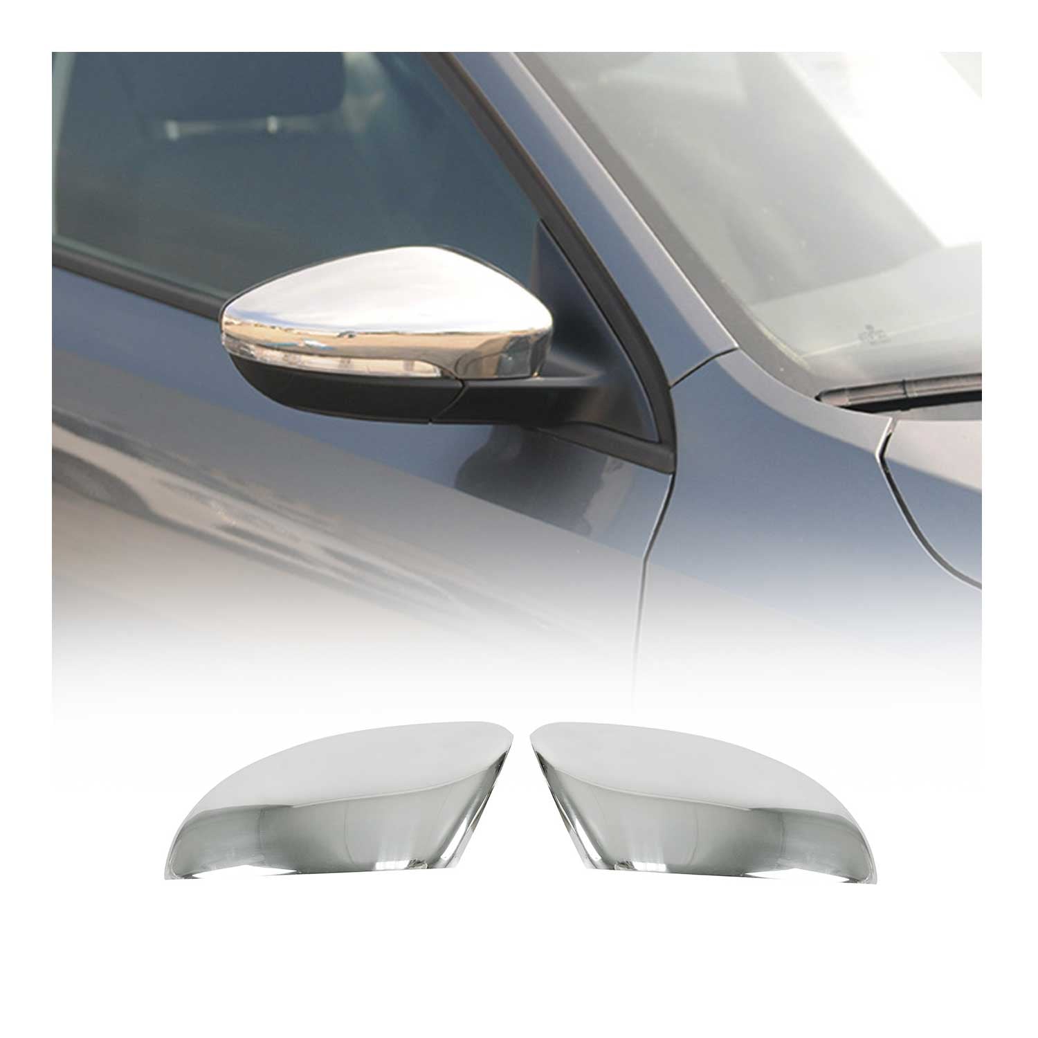 Side Mirror Cover Caps Fits VW Eos 2010-2015 FL Stainless Steel Chrome 2 Pcs