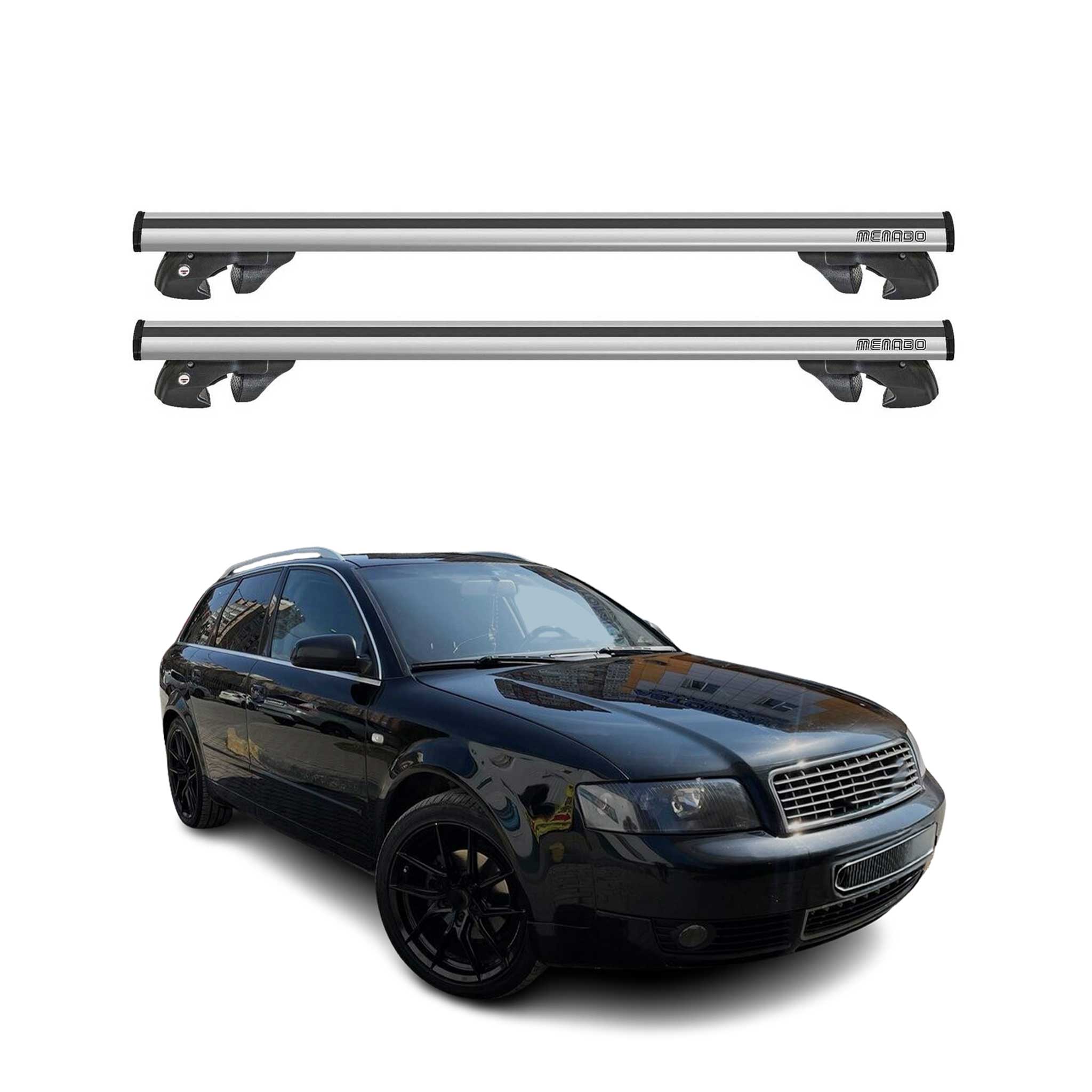 2001-2005 Audi A4 Wagon Roof Rack Cross Bars Silver
