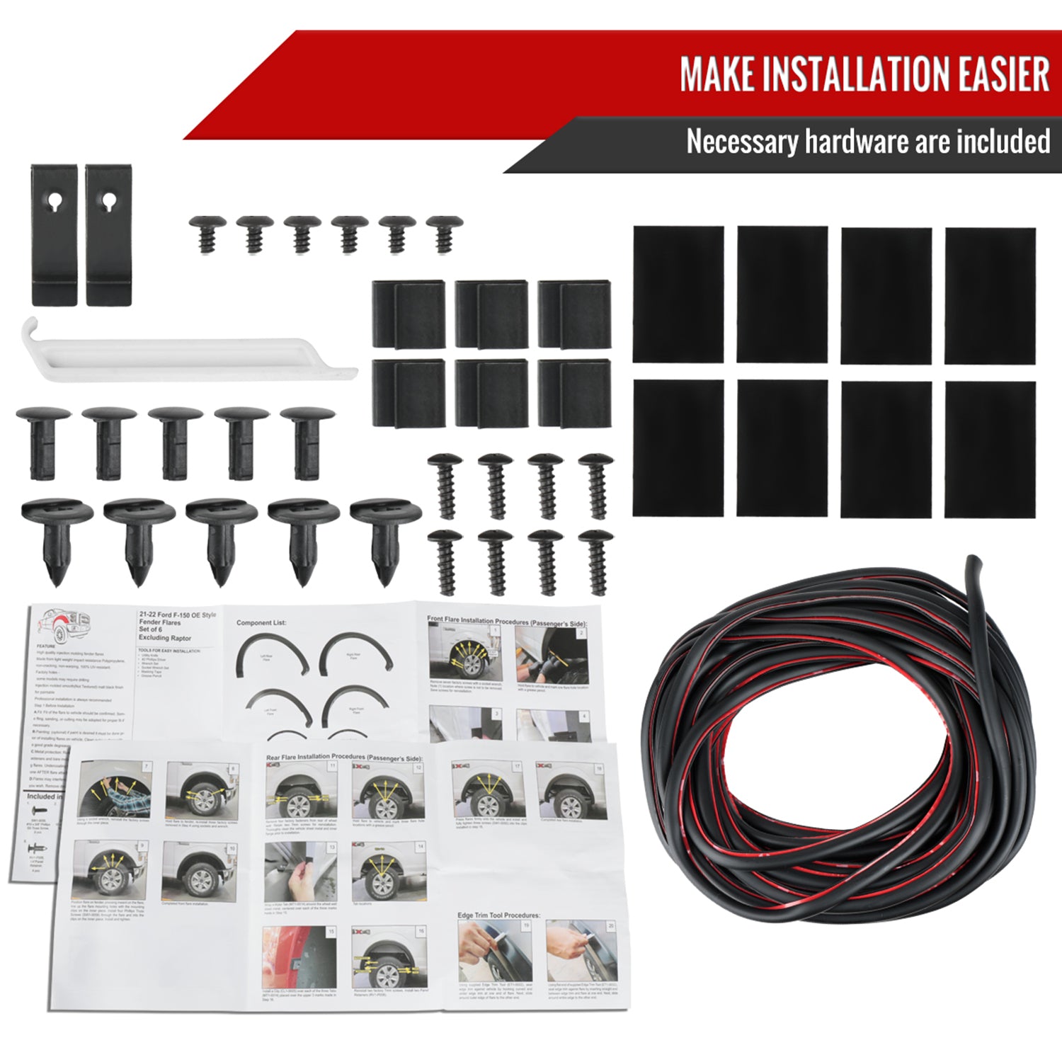 2021-2024 Ford F-150 Factory Style Fender Flares Wheel Protector