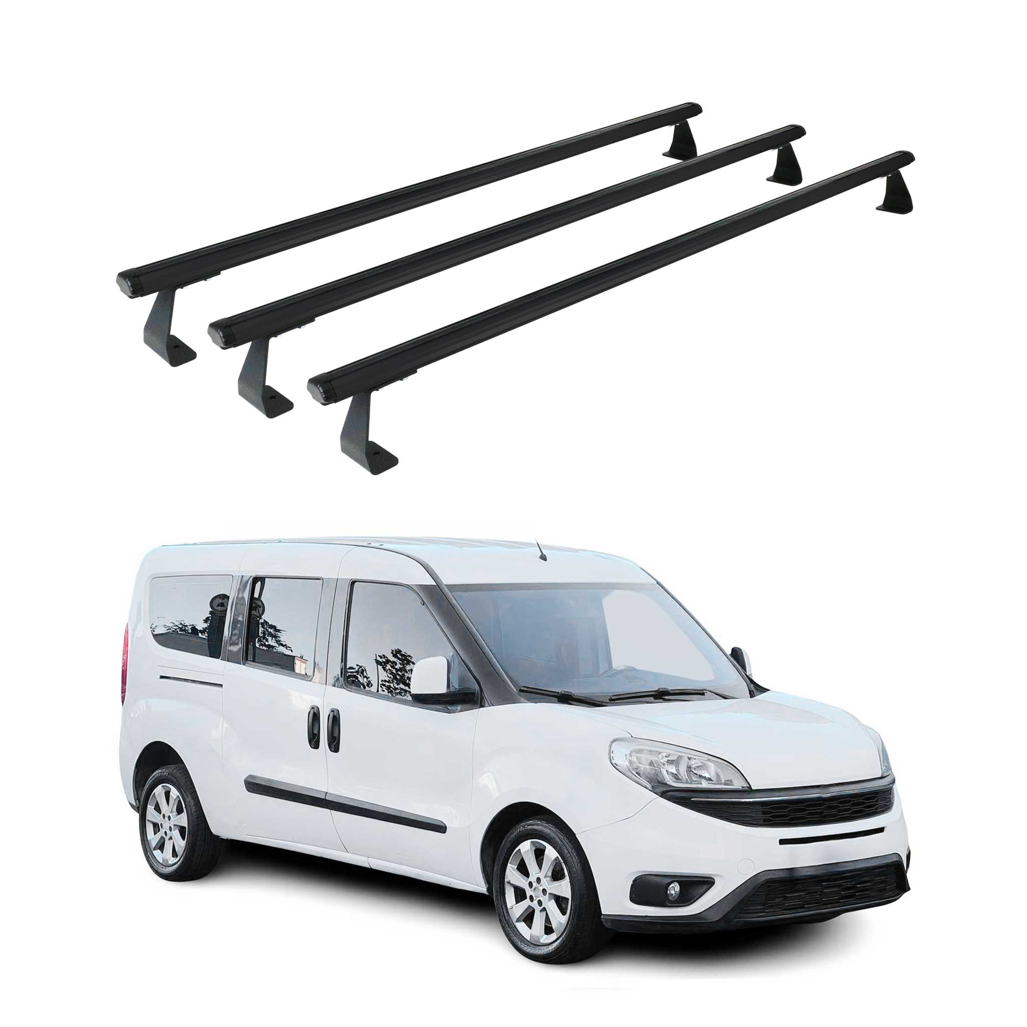 2015-2022 RAM ProMaster City Roof Rack Cross Bars 3Pcs Black
