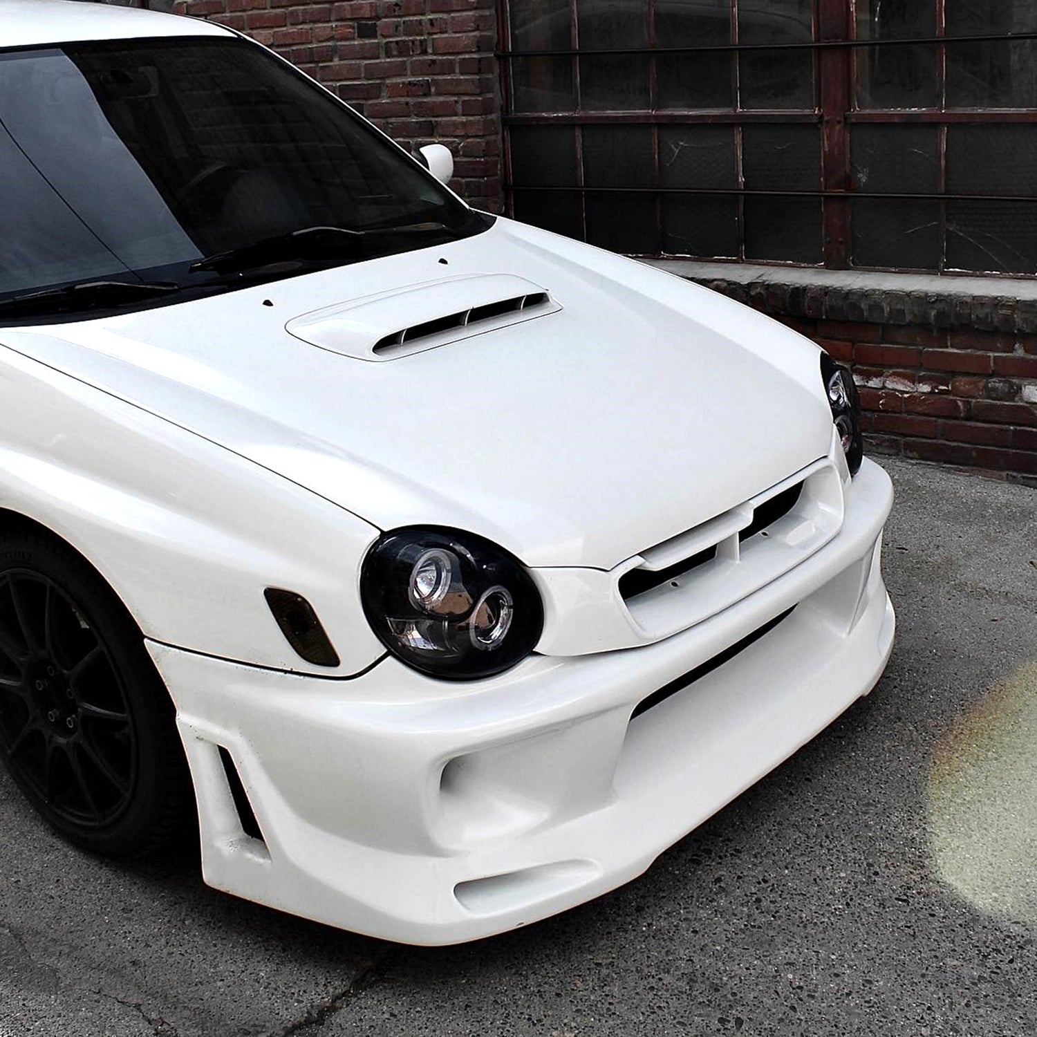 2002-2003 Subaru Impreza Dual Halo Bug Eye Projector Headlights Black/Smoke