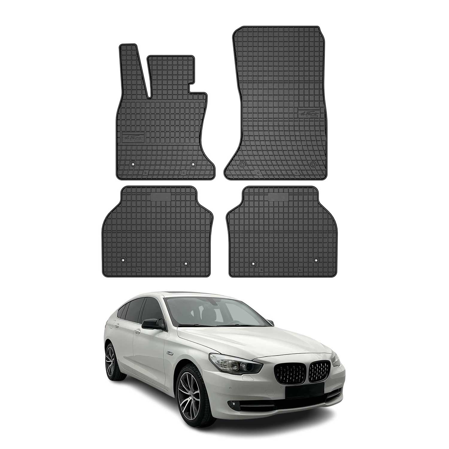 2010-2017 BMW 5 Series GT F07 Floor Mats Liners Full Set All Weather Rubber Black