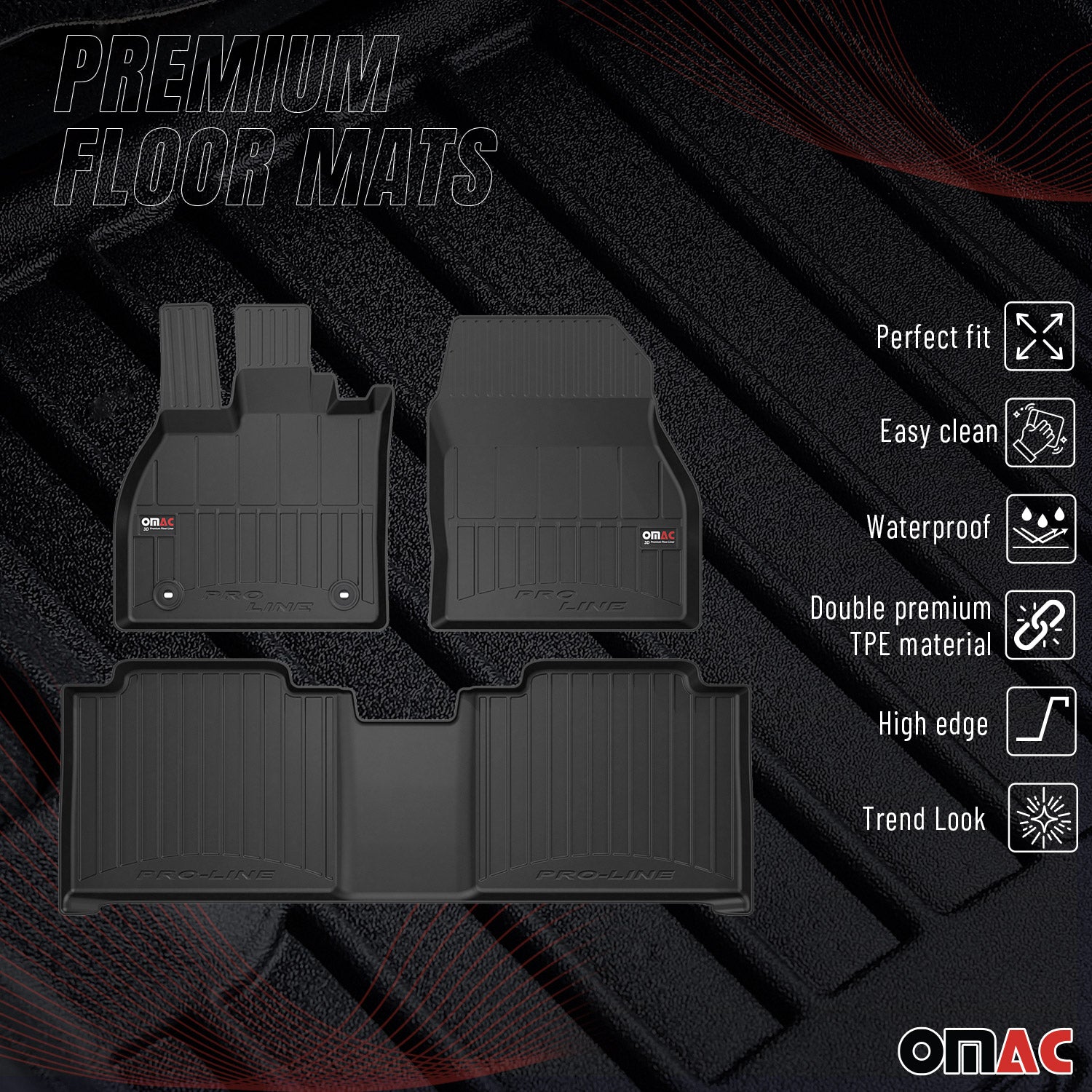 2023-2025 Subaru Solterra / Toyota bZ4X Premium Floor Mats Liners Full Set All Weather Heavy Duty