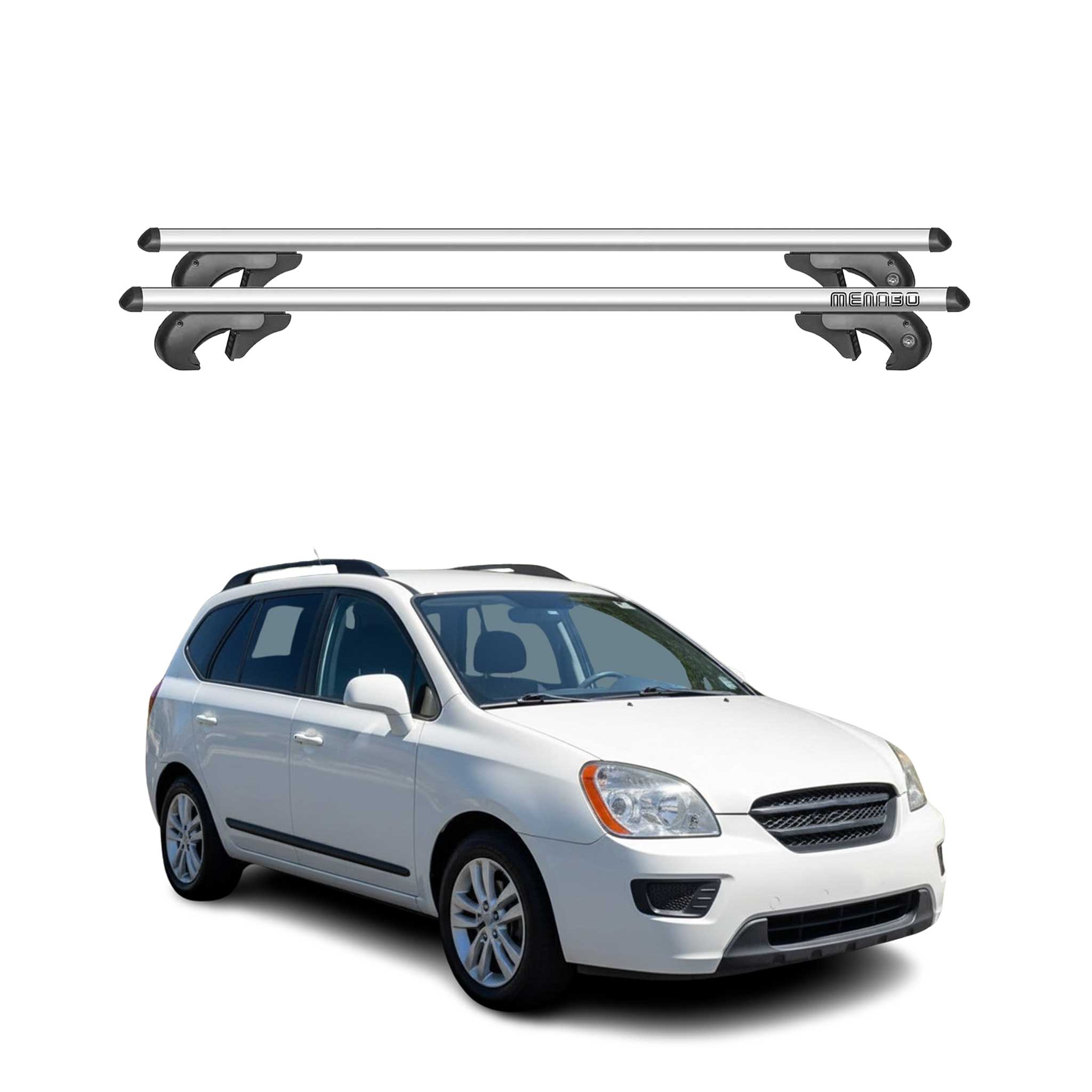 2007-2010 Kia Rondo Roof Rack Cross Bars Silver