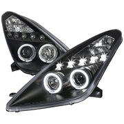 2000-2005 Toyota Celica Dual Halo Projector Headlights Matte Black/Clear Lens