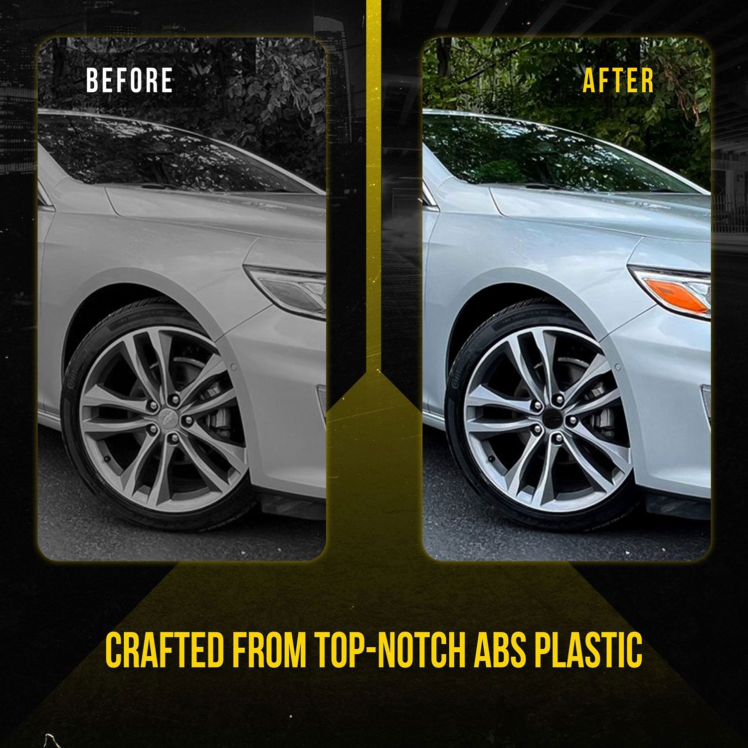 2013-2024 Chevrolet Malibu Licensed Wheel Cap Emblem Set Gloss Black 4Pcs ABS Plastic