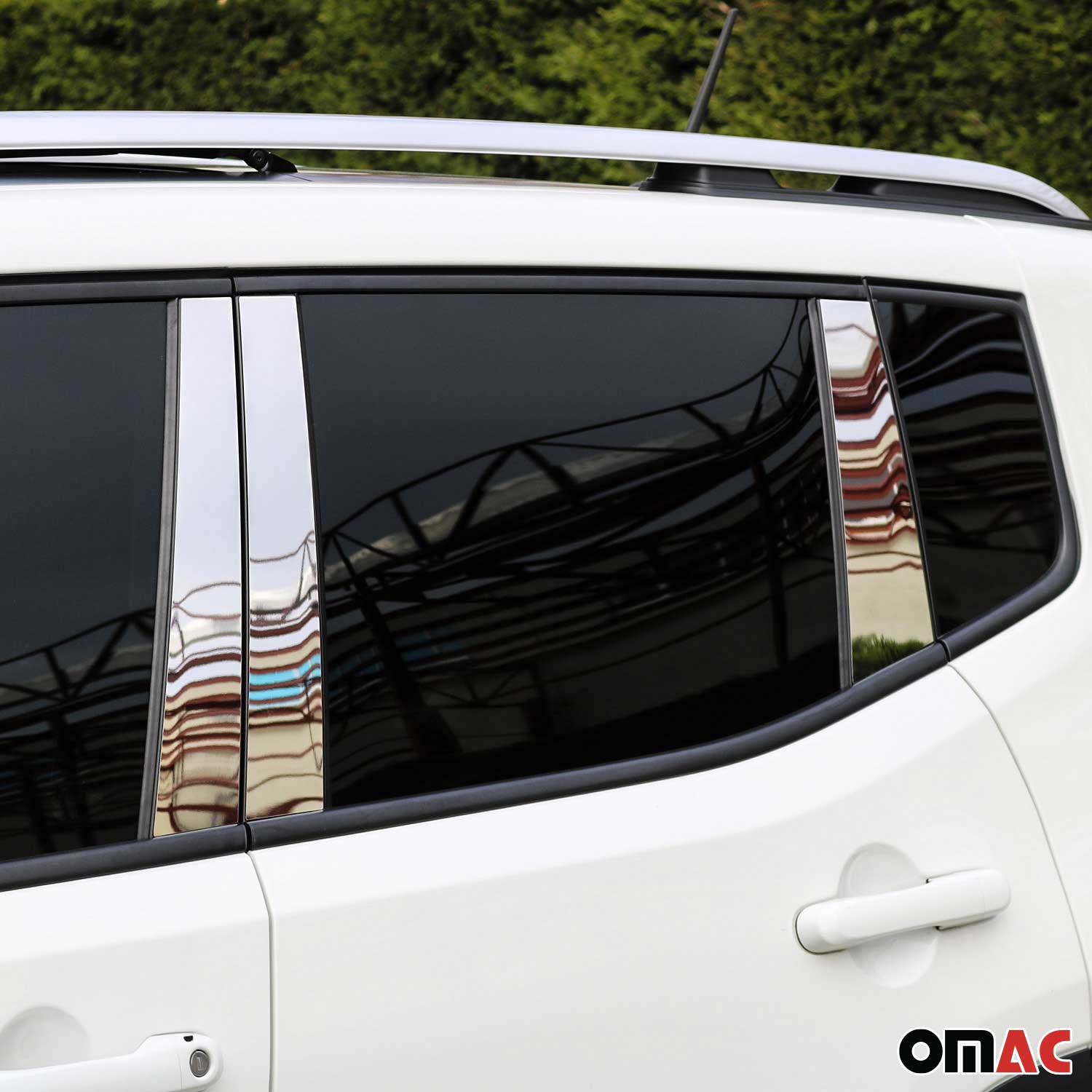 2017-2026 Jeep Compass Window B Pillar Posts Door Trim Cover Stainless Steel Silver 6x