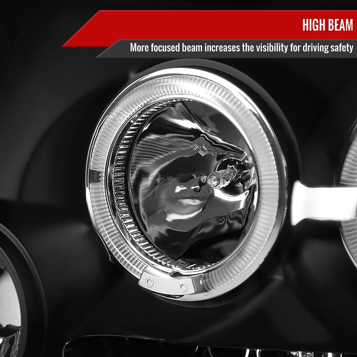 2004-2008 Ford F-150/ 06-2008 Lincoln Mark LT Dual Halo Headlights Matte Black