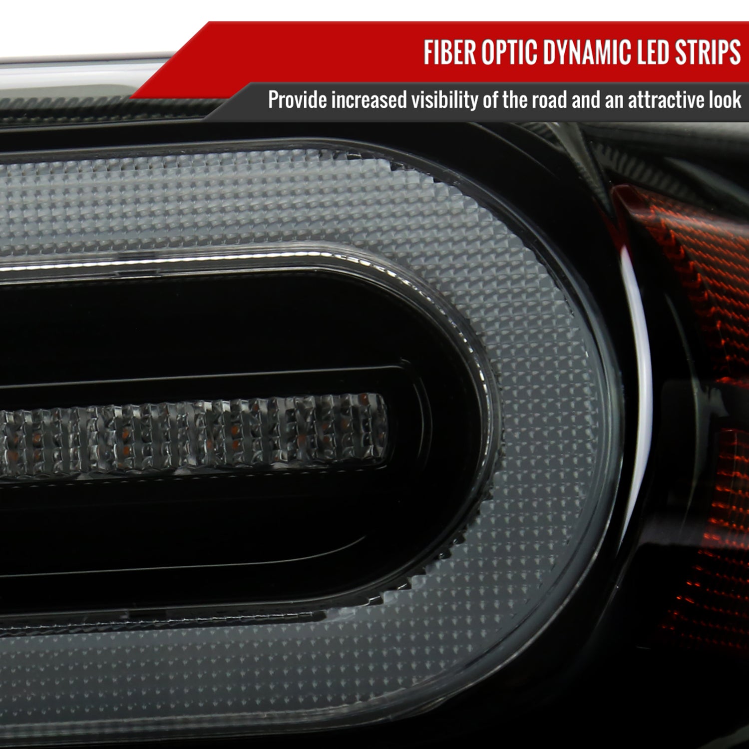 2007-2014 Toyota FJ Cruiser Signal Animated LED Bar Projector Headlights Smoke